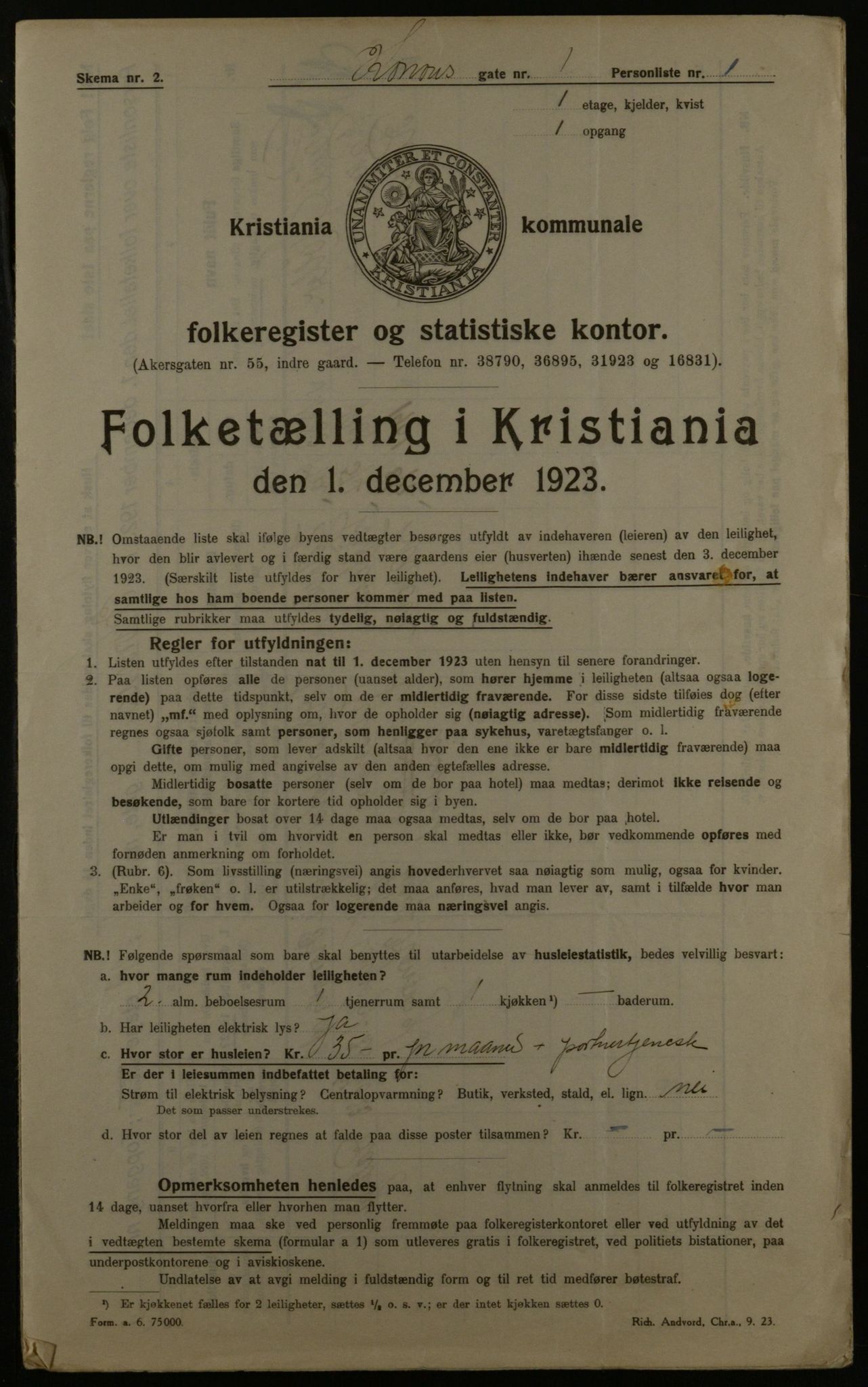 OBA, Municipal Census 1923 for Kristiania, 1923, p. 59338