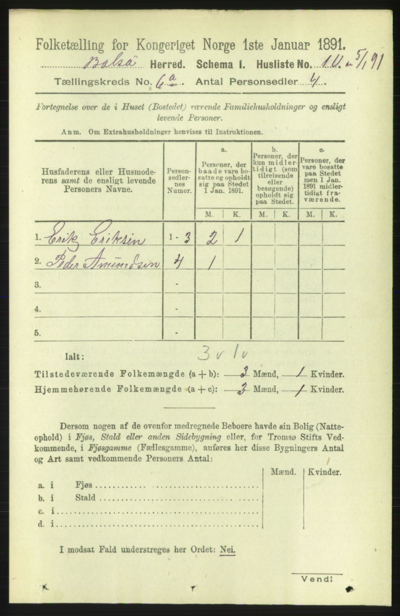 RA, 1891 census for 1544 Bolsøy, 1891, p. 3701