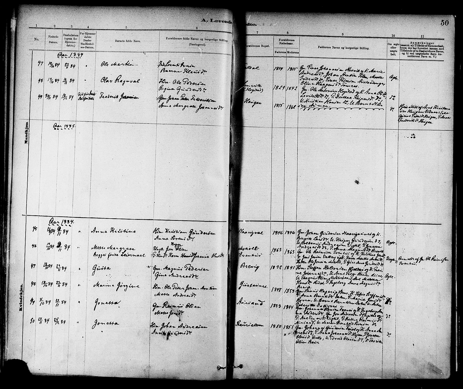 Ministerialprotokoller, klokkerbøker og fødselsregistre - Nord-Trøndelag, SAT/A-1458/713/L0120: Parish register (official) no. 713A09, 1878-1887, p. 50