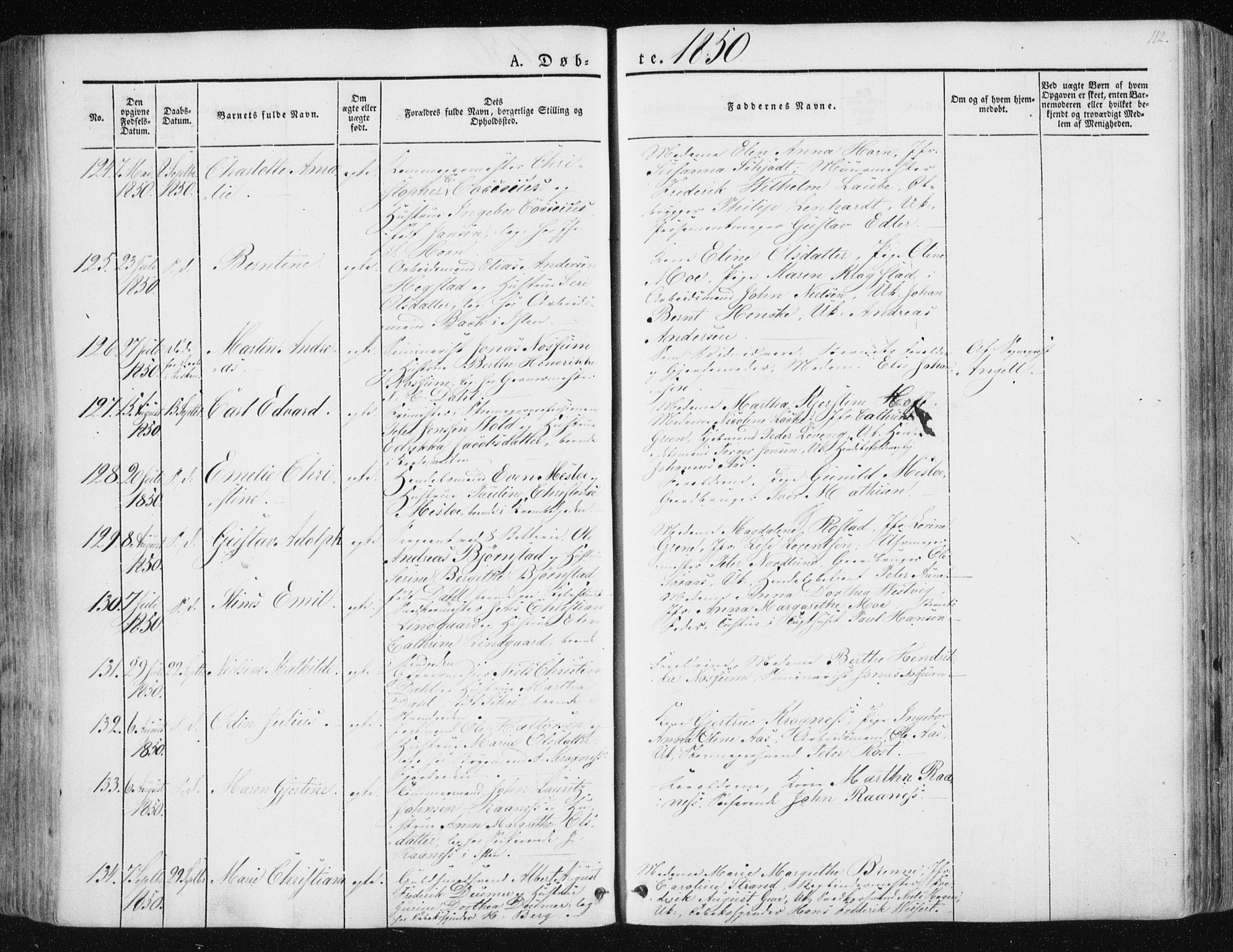 Ministerialprotokoller, klokkerbøker og fødselsregistre - Sør-Trøndelag, AV/SAT-A-1456/602/L0110: Parish register (official) no. 602A08, 1840-1854, p. 112