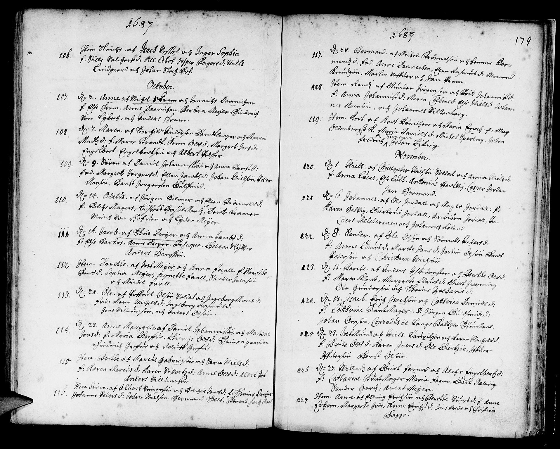 Korskirken sokneprestembete, SAB/A-76101/H/Haa/L0001: Parish register (official) no. A 1, 1674-1688, p. 179