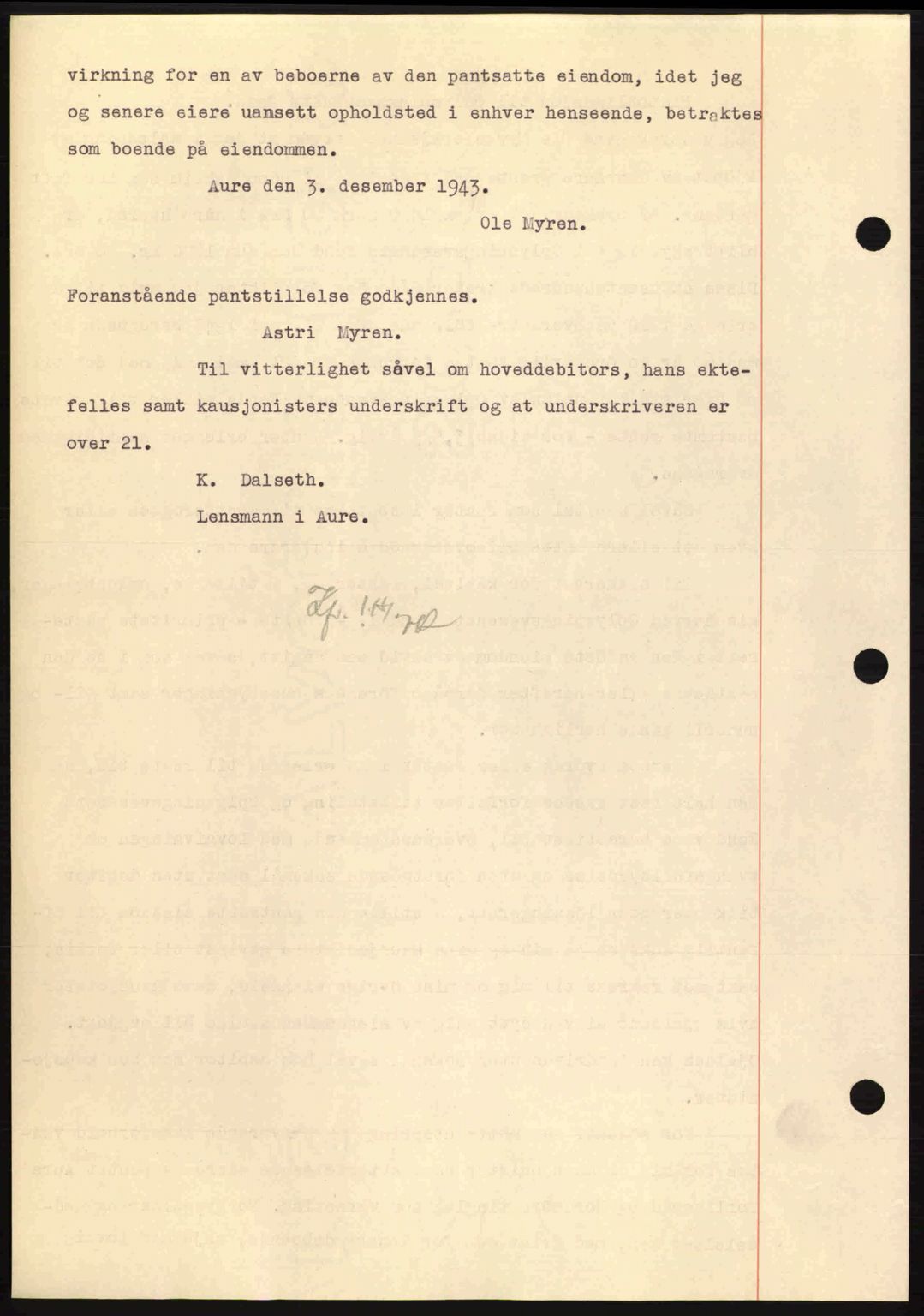 Nordmøre sorenskriveri, AV/SAT-A-4132/1/2/2Ca: Mortgage book no. B91, 1943-1944, Diary no: : 180/1944