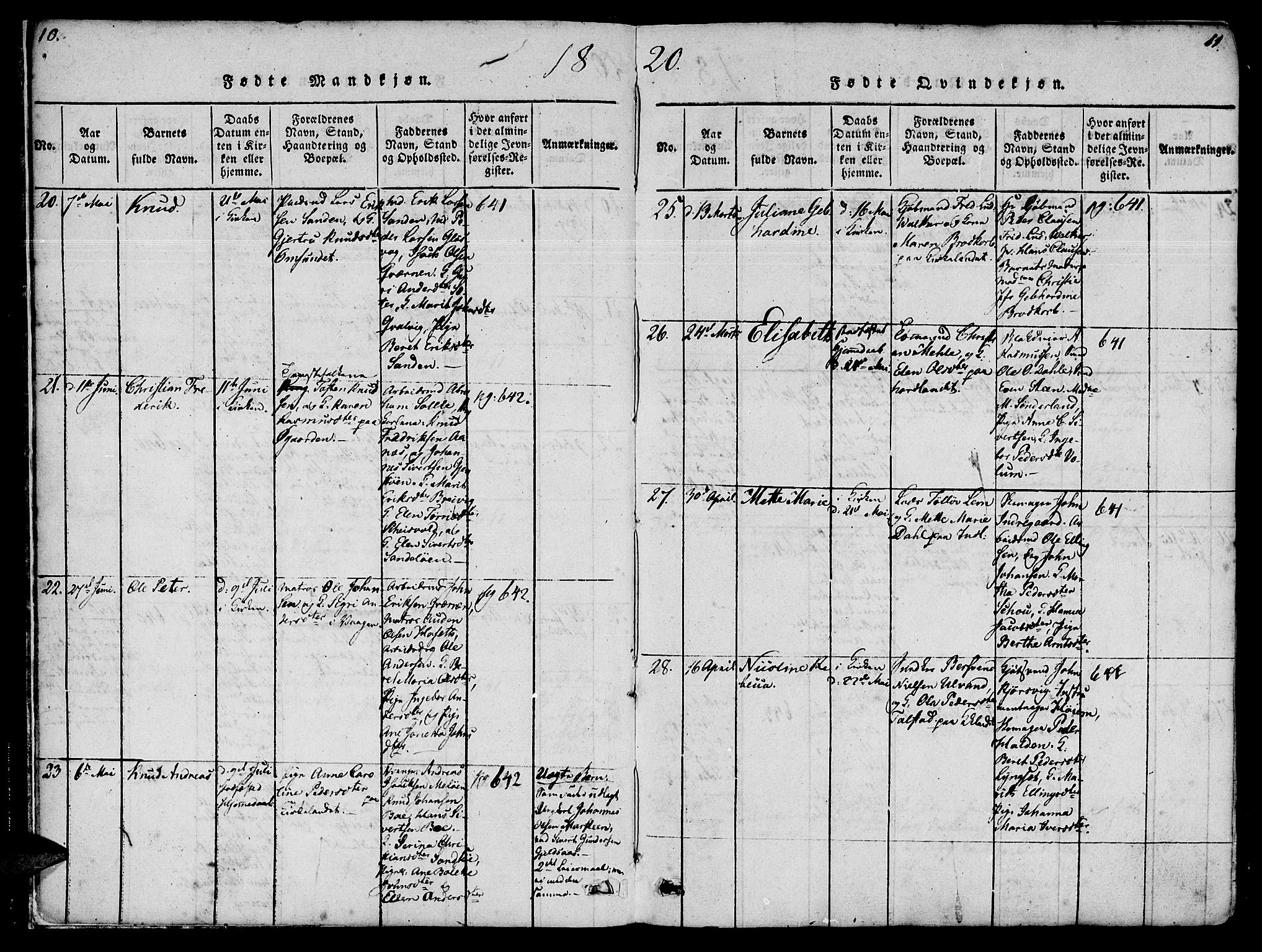 Ministerialprotokoller, klokkerbøker og fødselsregistre - Møre og Romsdal, AV/SAT-A-1454/572/L0842: Parish register (official) no. 572A05, 1819-1832, p. 10-11