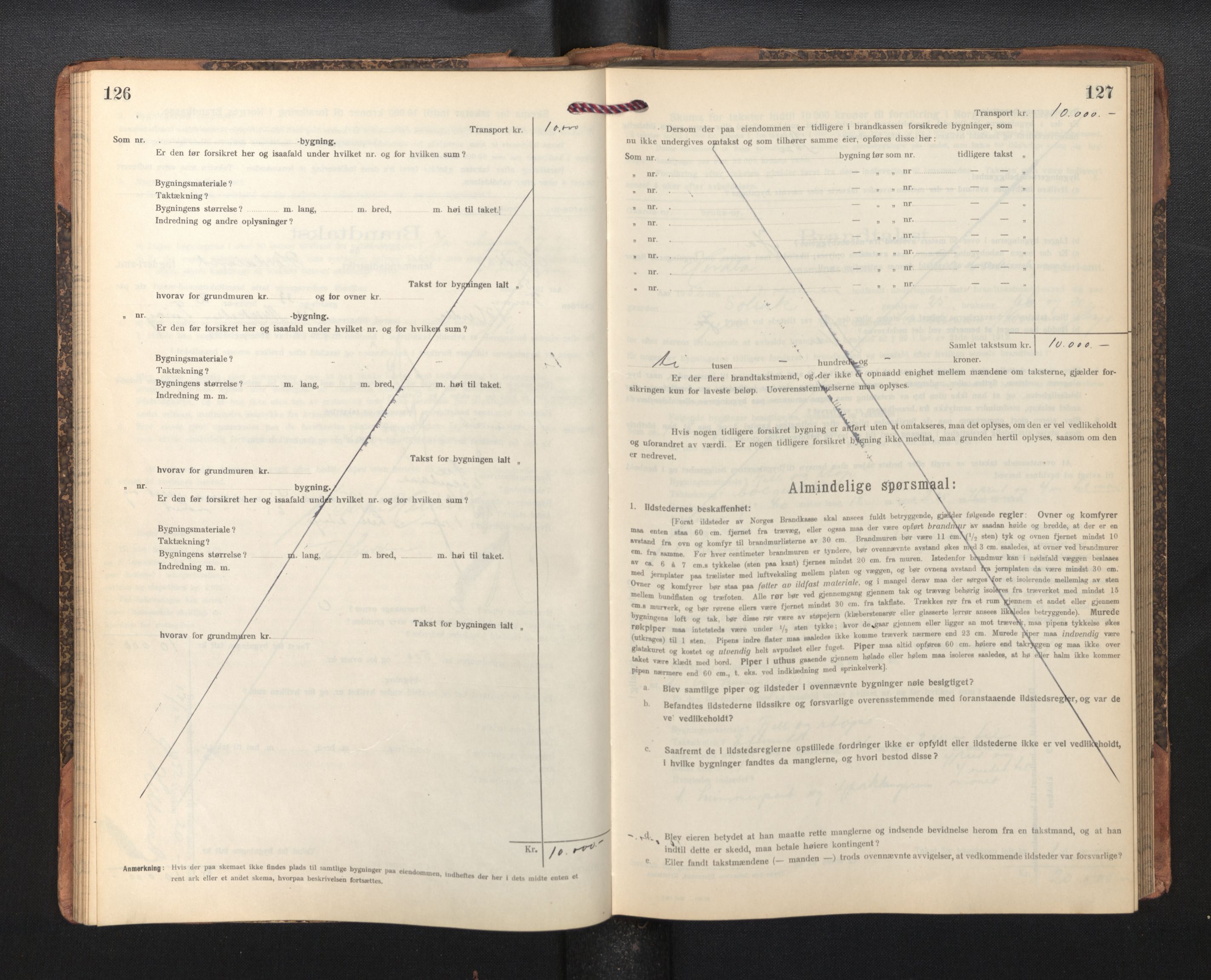 Lensmannen i Herdla, AV/SAB-A-32901/0012/L0004:  Branntakstprotokoll skjematakst, 1916-1954, p. 126-127