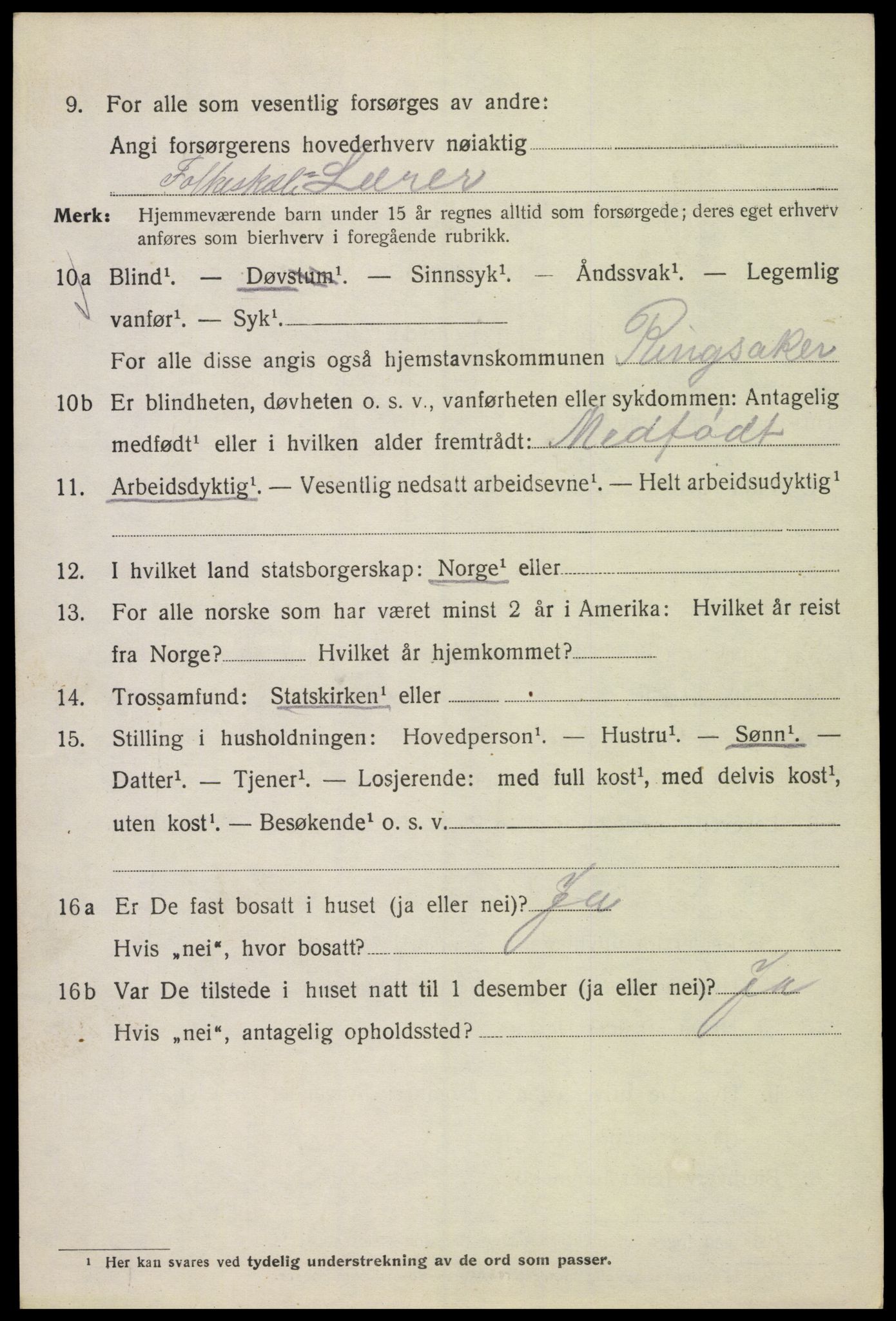 SAH, 1920 census for Ringsaker, 1920, p. 21557