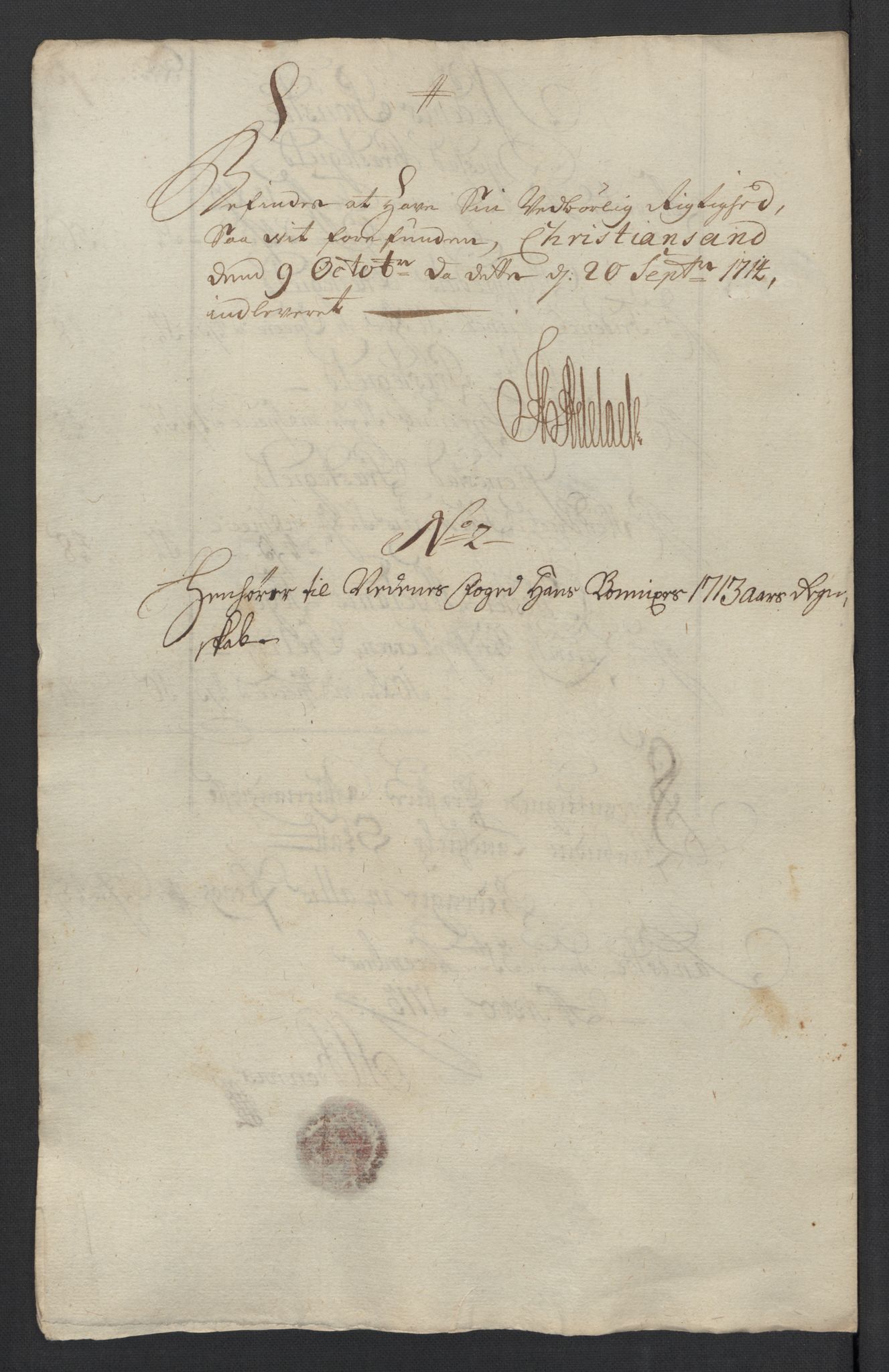 Rentekammeret inntil 1814, Reviderte regnskaper, Fogderegnskap, AV/RA-EA-4092/R39/L2321: Fogderegnskap Nedenes, 1713-1714, p. 26