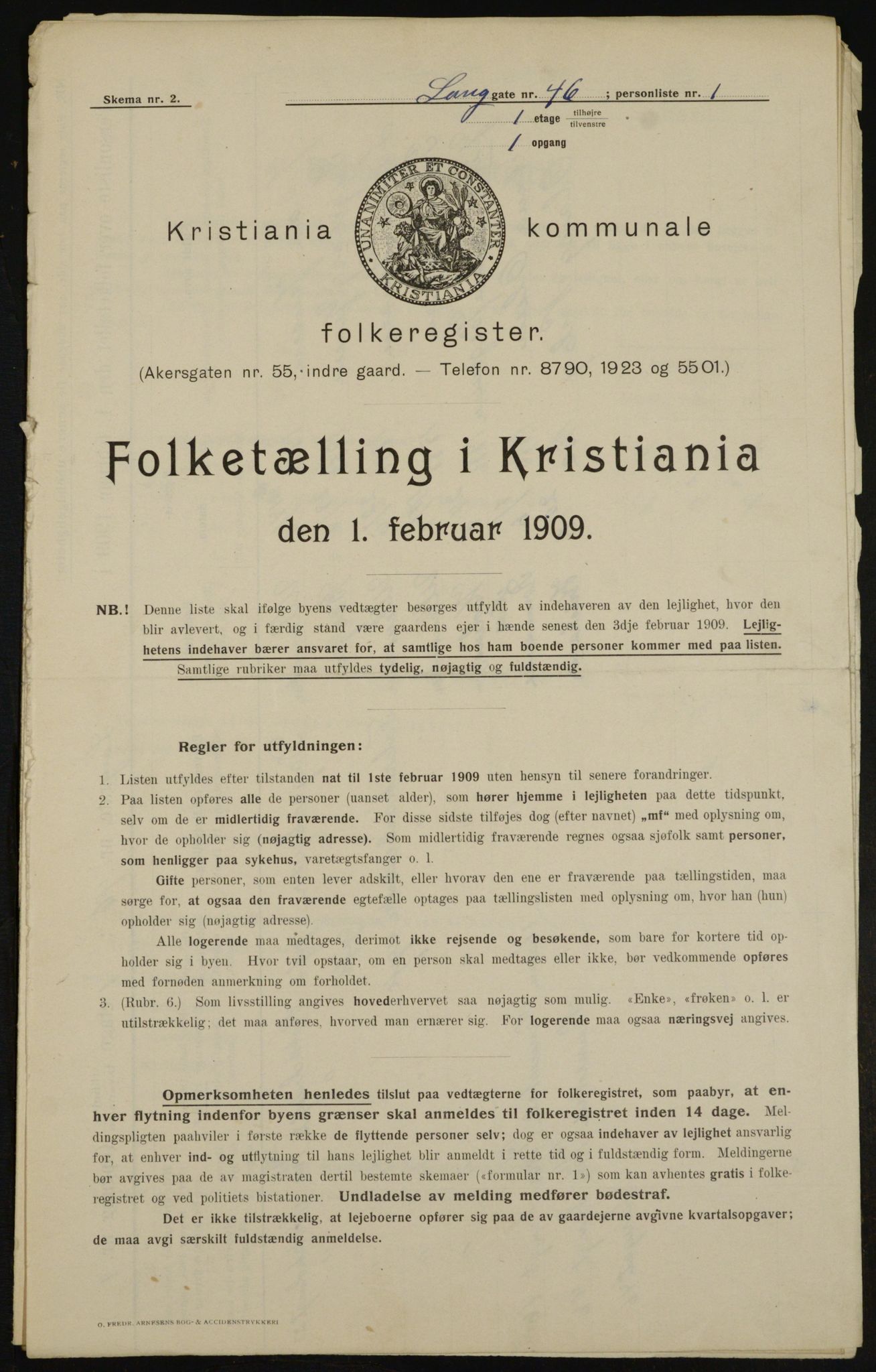 OBA, Municipal Census 1909 for Kristiania, 1909, p. 51947