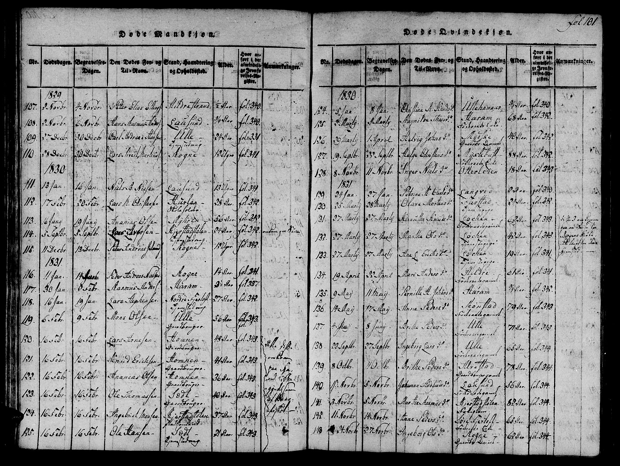 Ministerialprotokoller, klokkerbøker og fødselsregistre - Møre og Romsdal, SAT/A-1454/536/L0495: Parish register (official) no. 536A04, 1818-1847, p. 101