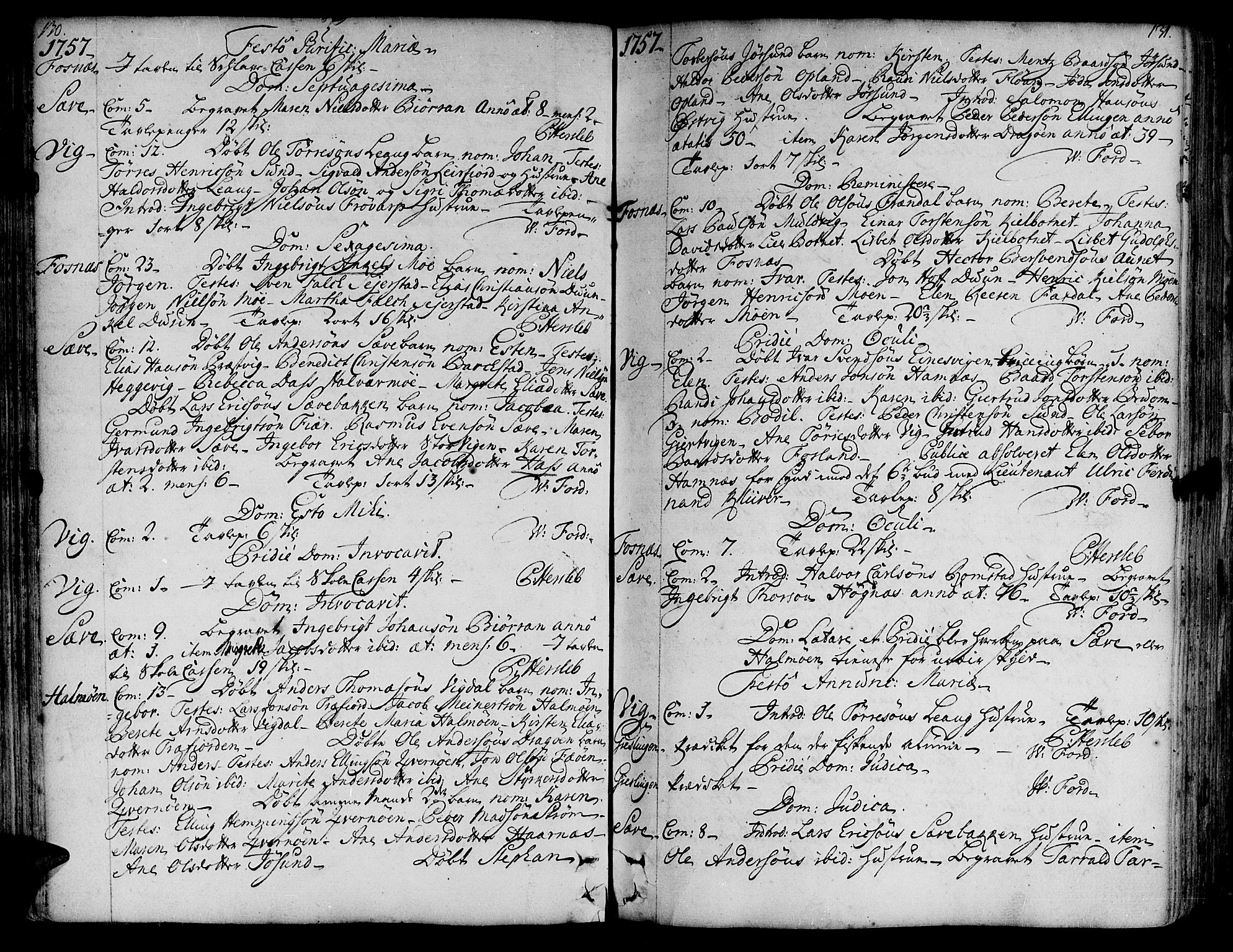 Ministerialprotokoller, klokkerbøker og fødselsregistre - Nord-Trøndelag, AV/SAT-A-1458/773/L0607: Parish register (official) no. 773A01, 1751-1783, p. 130-131