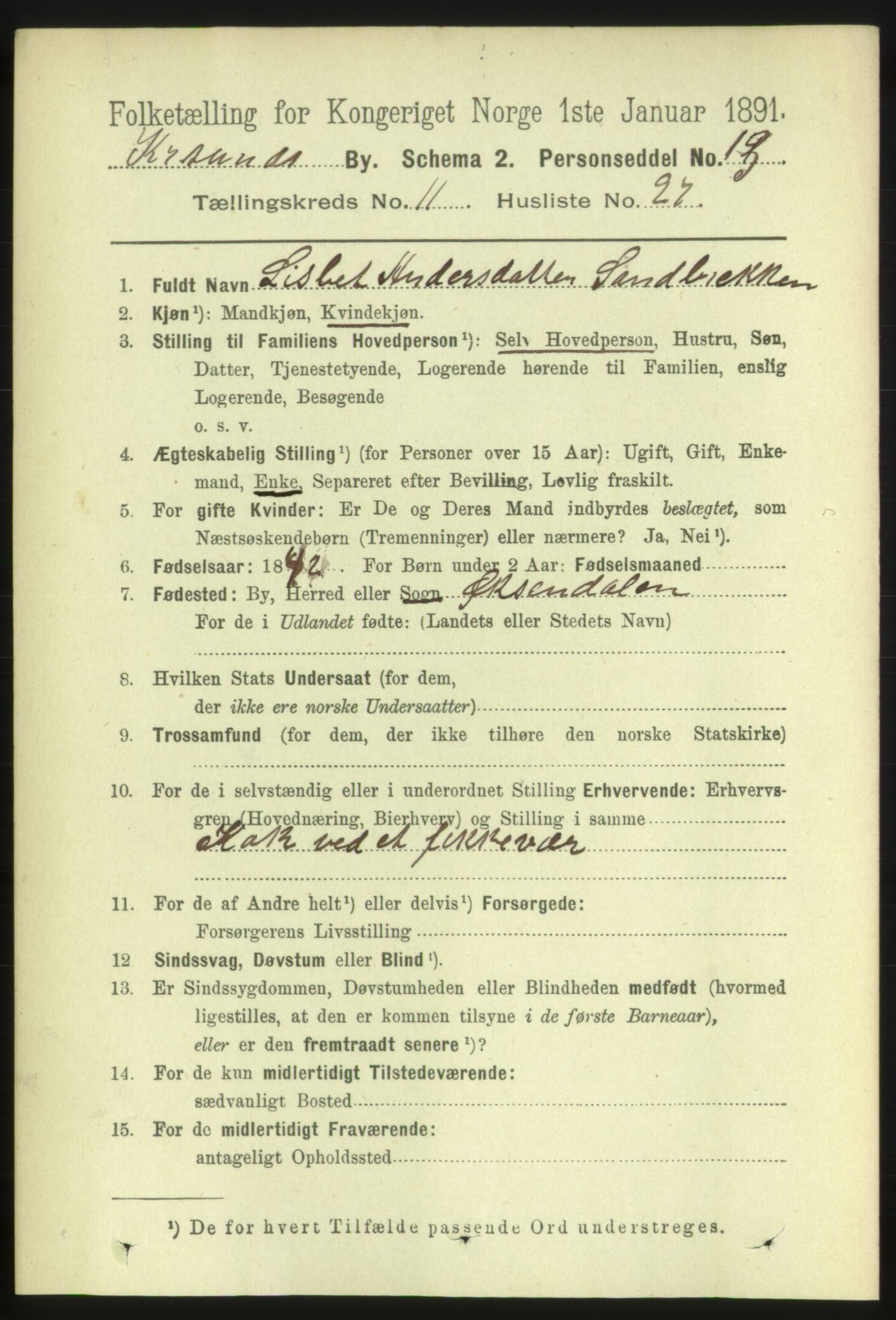 RA, 1891 census for 1503 Kristiansund, 1891, p. 9072