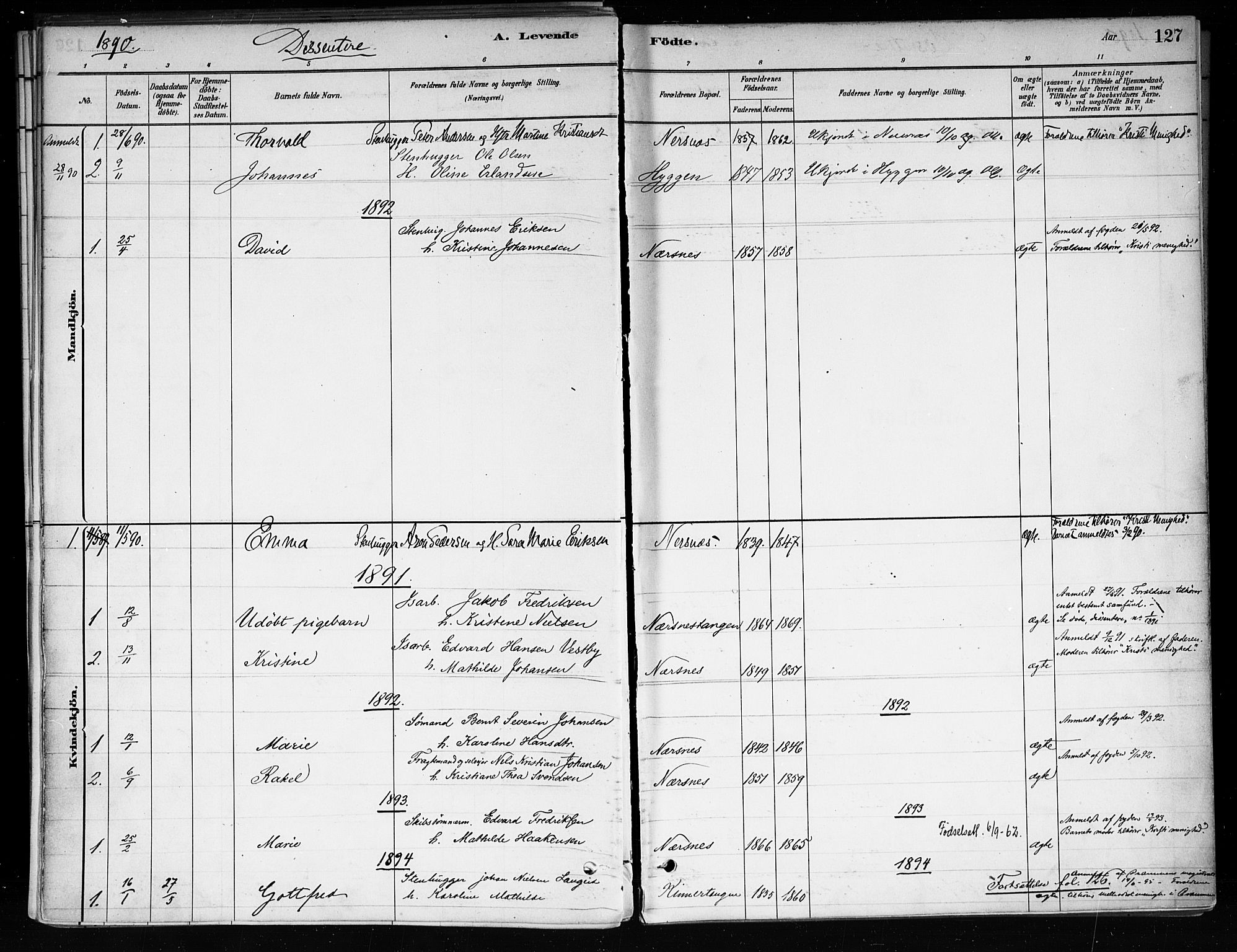 Røyken kirkebøker, SAKO/A-241/F/Fa/L0008: Parish register (official) no. 8, 1880-1897, p. 127
