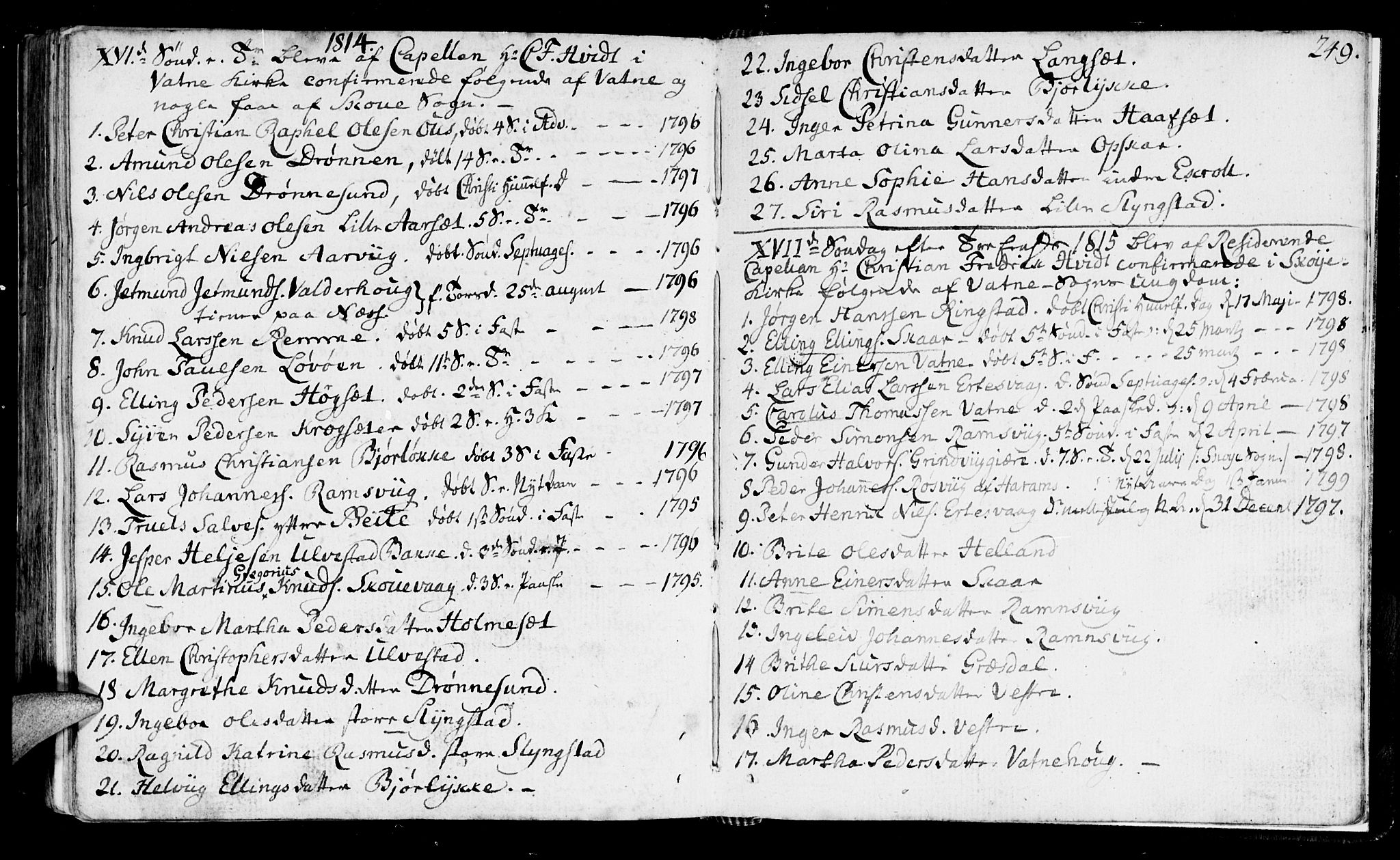 Ministerialprotokoller, klokkerbøker og fødselsregistre - Møre og Romsdal, AV/SAT-A-1454/525/L0372: Parish register (official) no. 525A02, 1778-1817, p. 249