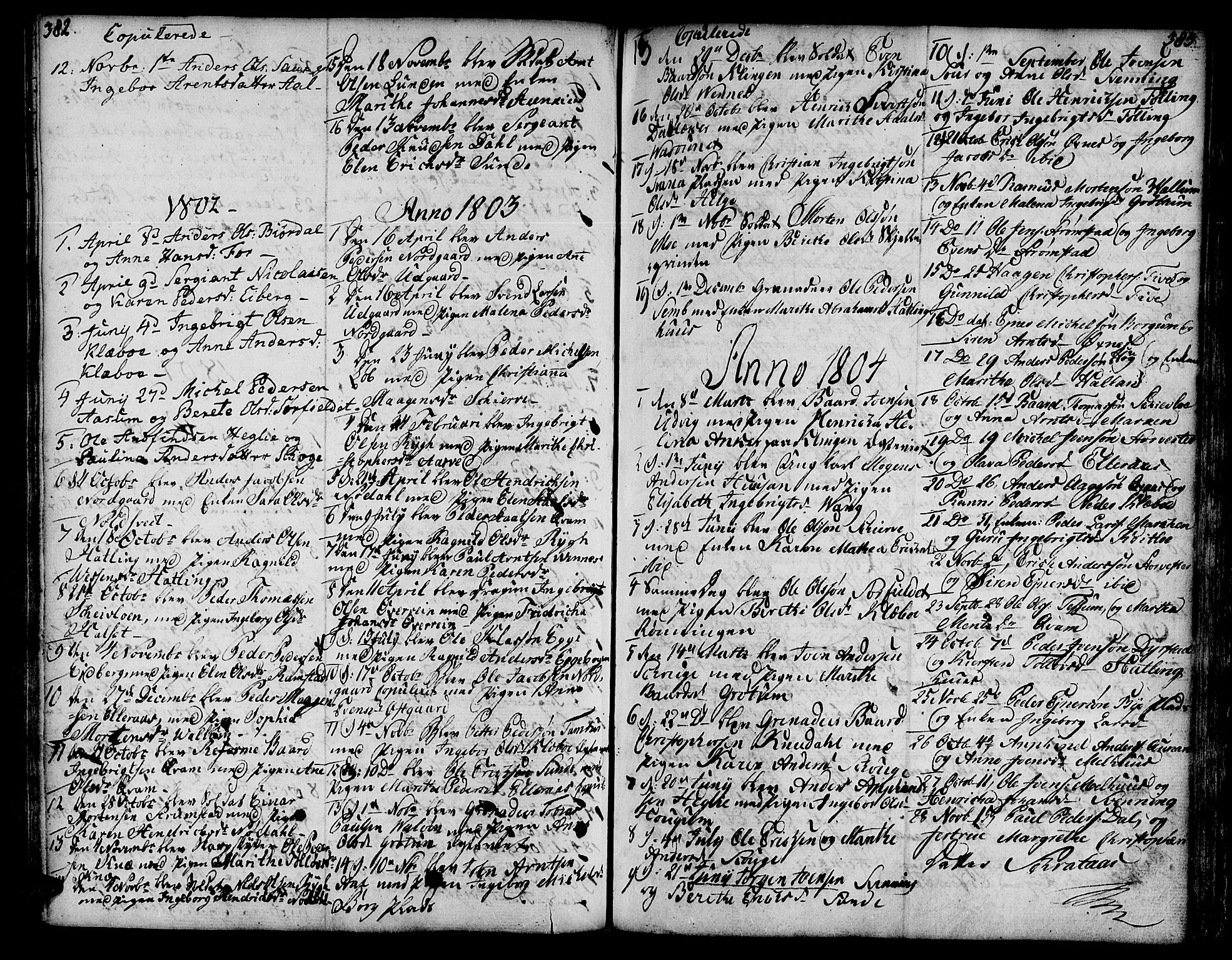 Ministerialprotokoller, klokkerbøker og fødselsregistre - Nord-Trøndelag, SAT/A-1458/746/L0440: Parish register (official) no. 746A02, 1760-1815, p. 382-383