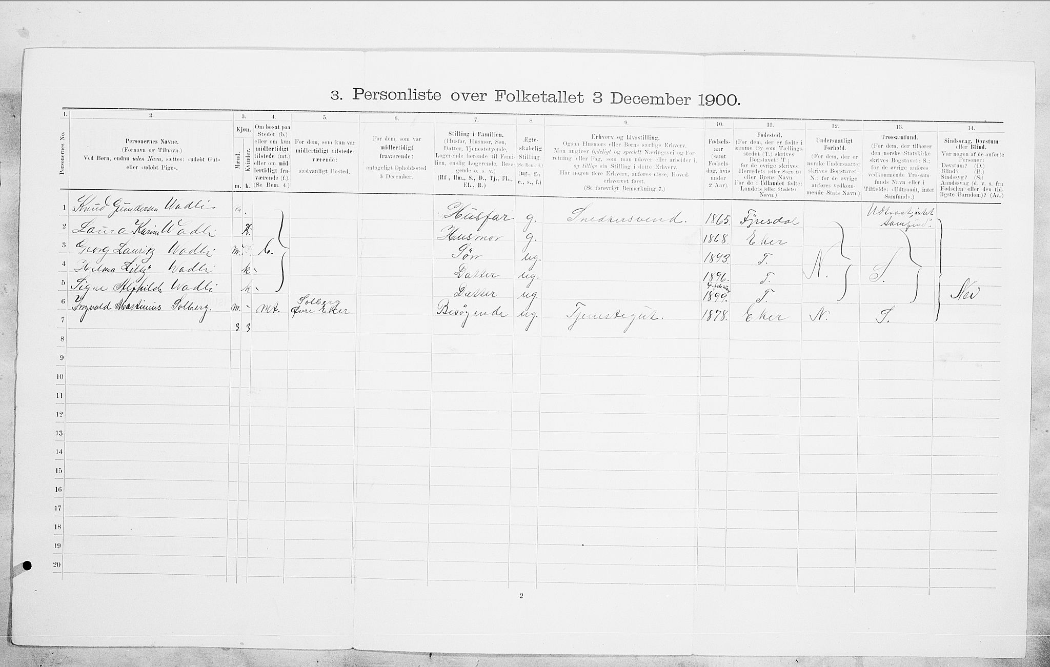 SAO, 1900 census for Kristiania, 1900, p. 87078