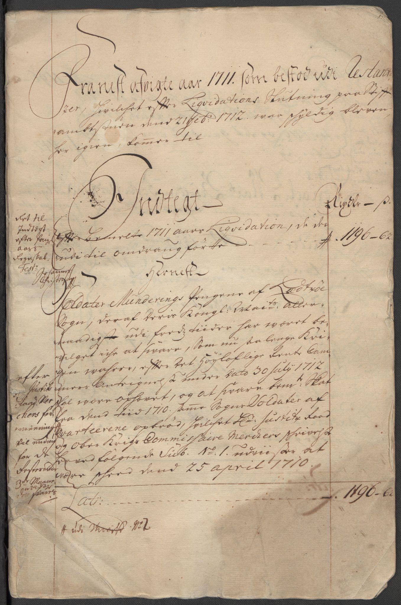 Rentekammeret inntil 1814, Reviderte regnskaper, Fogderegnskap, AV/RA-EA-4092/R17/L1181: Fogderegnskap Gudbrandsdal, 1712, p. 5