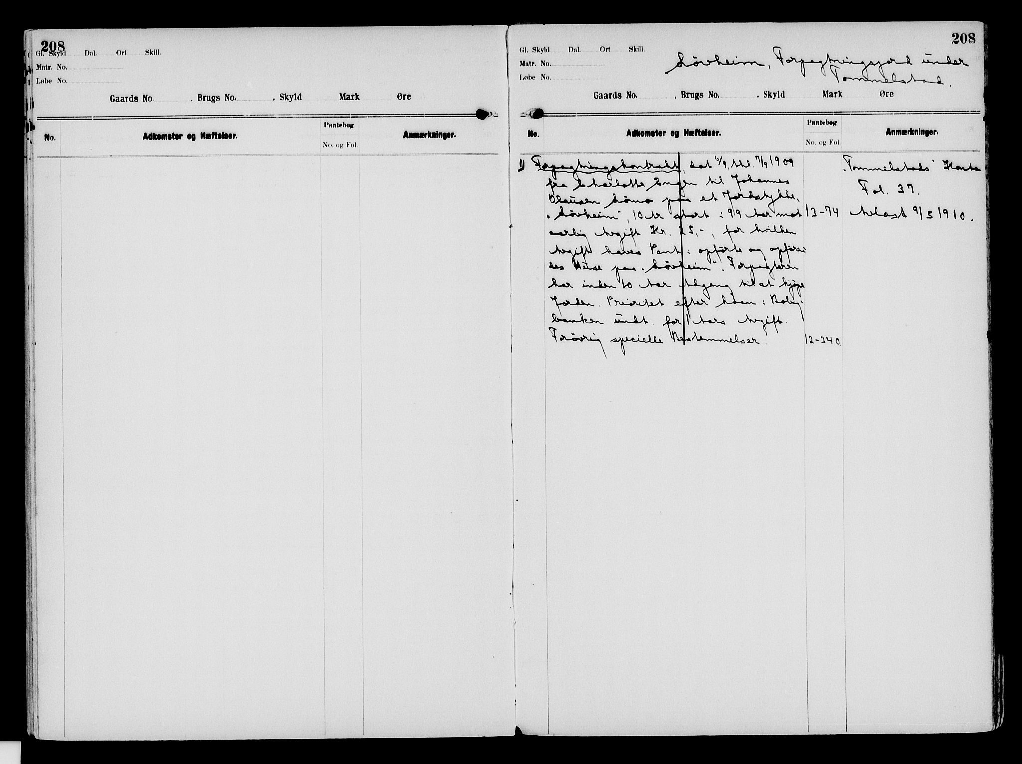 Nord-Hedmark sorenskriveri, SAH/TING-012/H/Ha/Had/Hade/L0003: Mortgage register no. 4.3, 1899-1940, p. 208