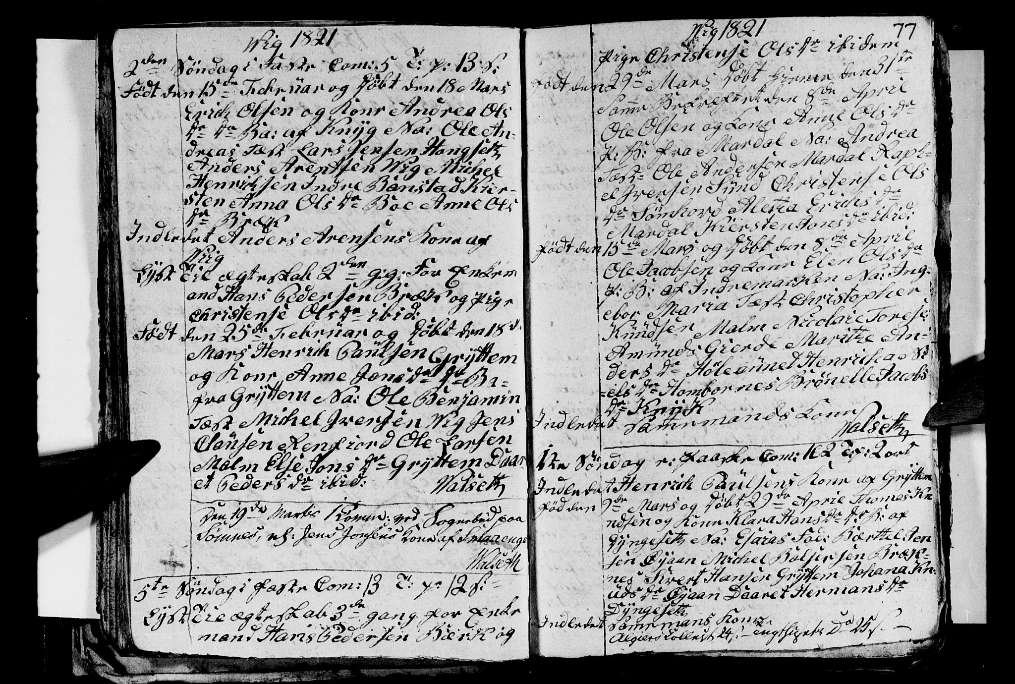 Ministerialprotokoller, klokkerbøker og fødselsregistre - Nordland, AV/SAT-A-1459/812/L0185: Parish register (copy) no. 812C03, 1815-1837, p. 77