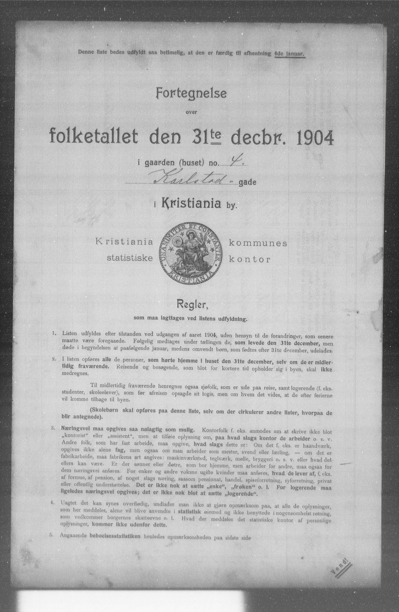 OBA, Municipal Census 1904 for Kristiania, 1904, p. 9467