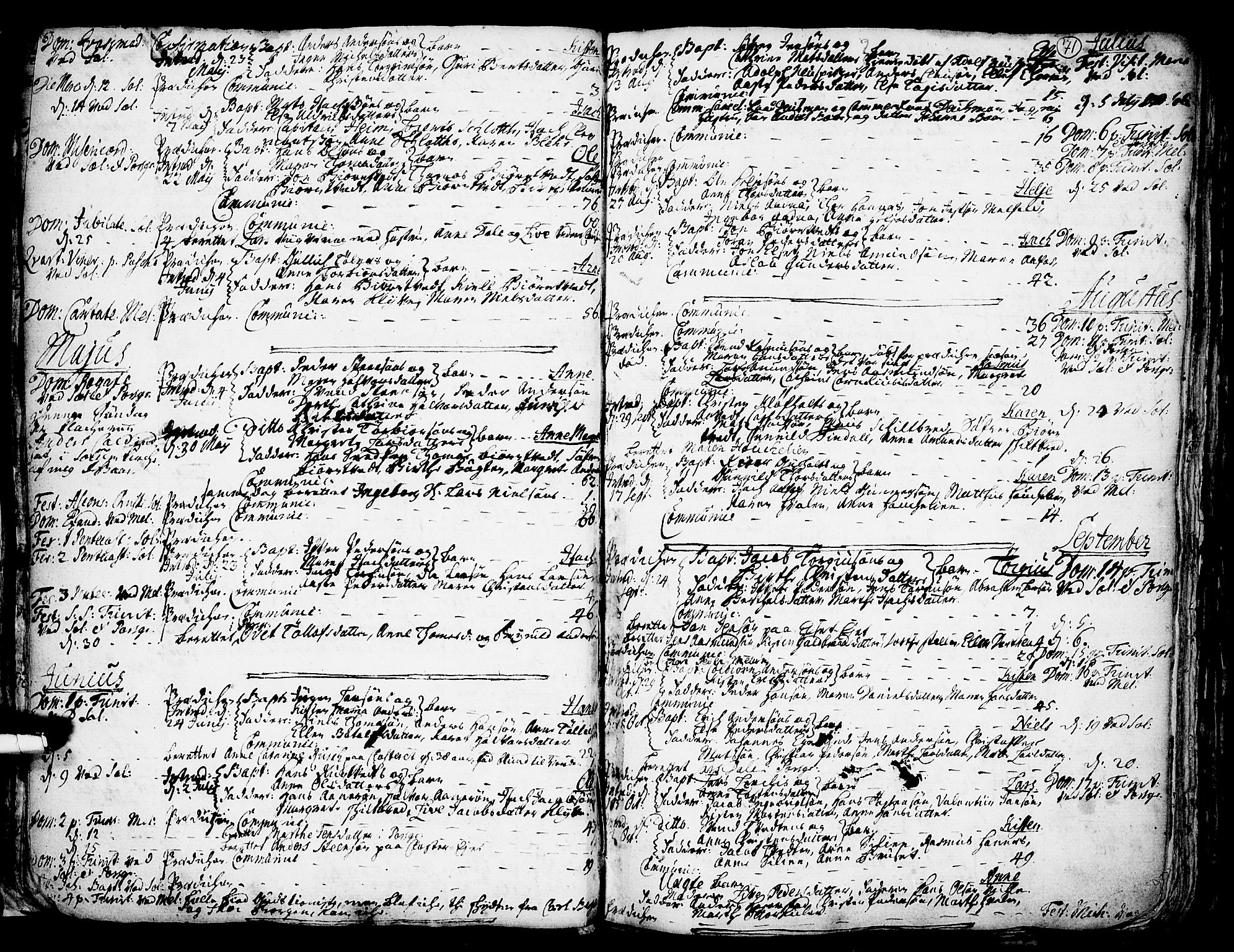 Solum kirkebøker, SAKO/A-306/F/Fa/L0002: Parish register (official) no. I 2, 1713-1761, p. 71