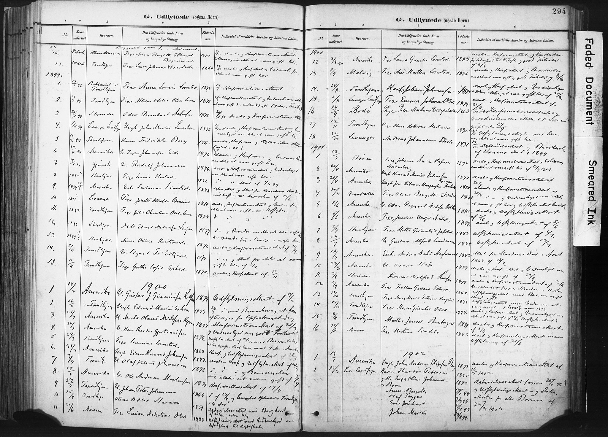 Ministerialprotokoller, klokkerbøker og fødselsregistre - Nord-Trøndelag, SAT/A-1458/717/L0162: Parish register (official) no. 717A12, 1898-1923, p. 294