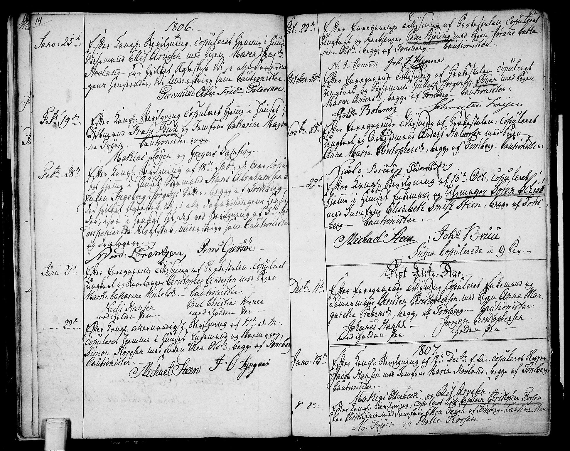 Tønsberg kirkebøker, AV/SAKO-A-330/F/Fa/L0003: Parish register (official) no. I 3, 1797-1814, p. 14-15