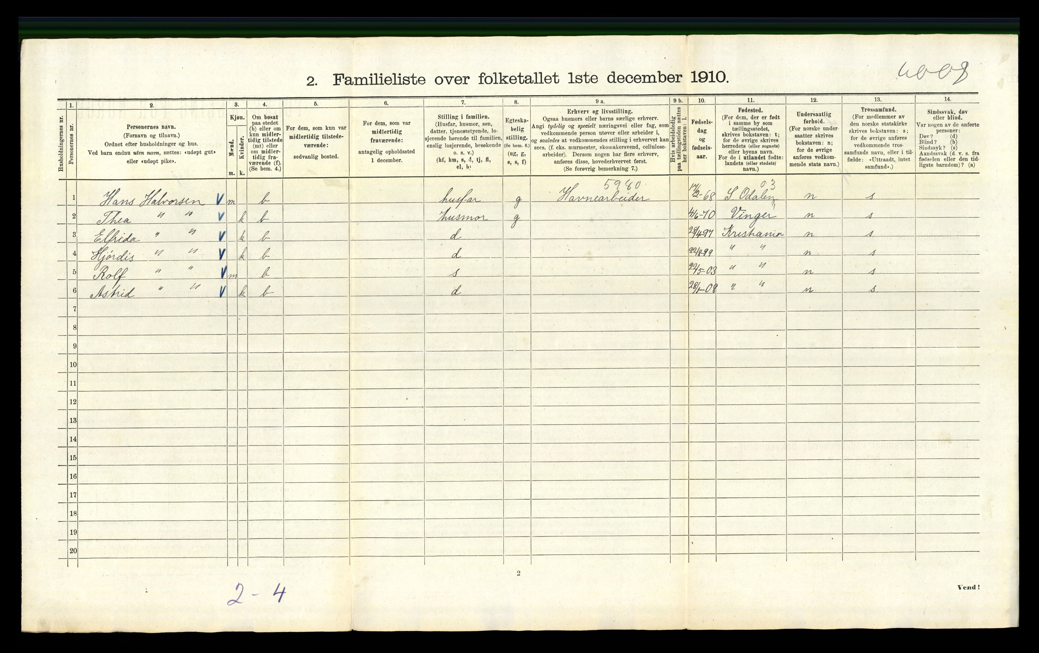 RA, 1910 census for Kristiania, 1910, p. 40262