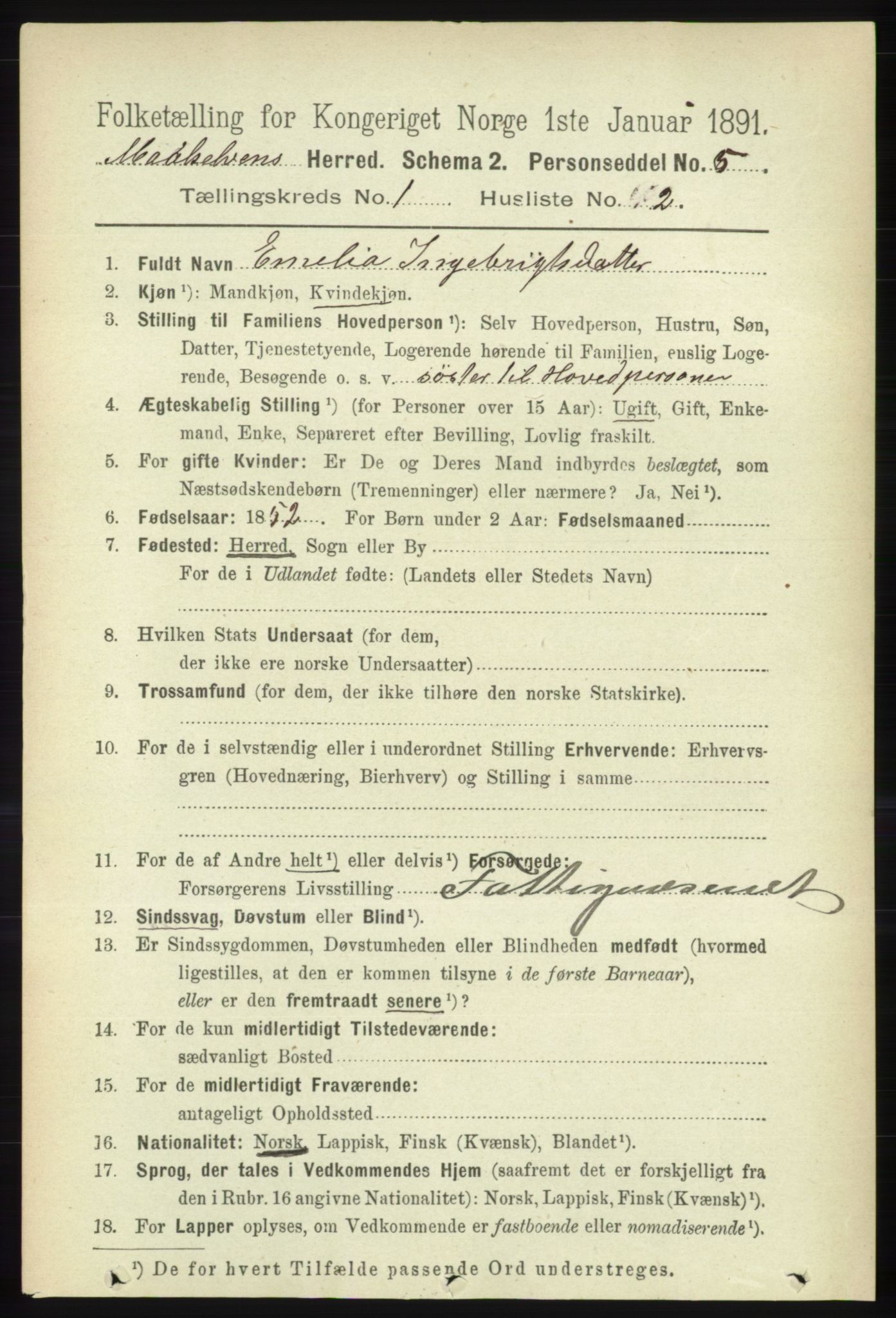 RA, 1891 census for 1924 Målselv, 1891, p. 78