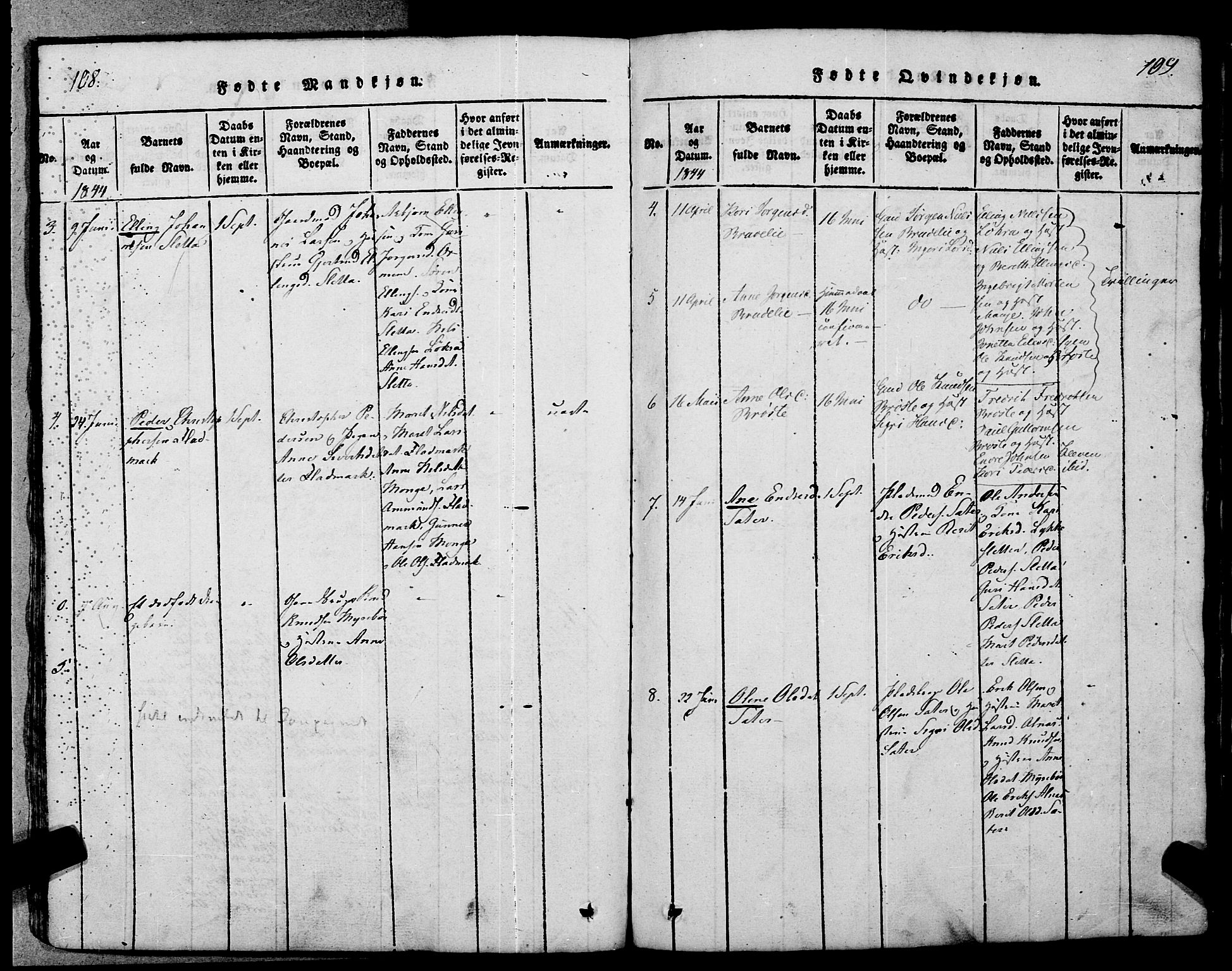 Ministerialprotokoller, klokkerbøker og fødselsregistre - Møre og Romsdal, SAT/A-1454/546/L0593: Parish register (official) no. 546A01, 1818-1853, p. 108-109