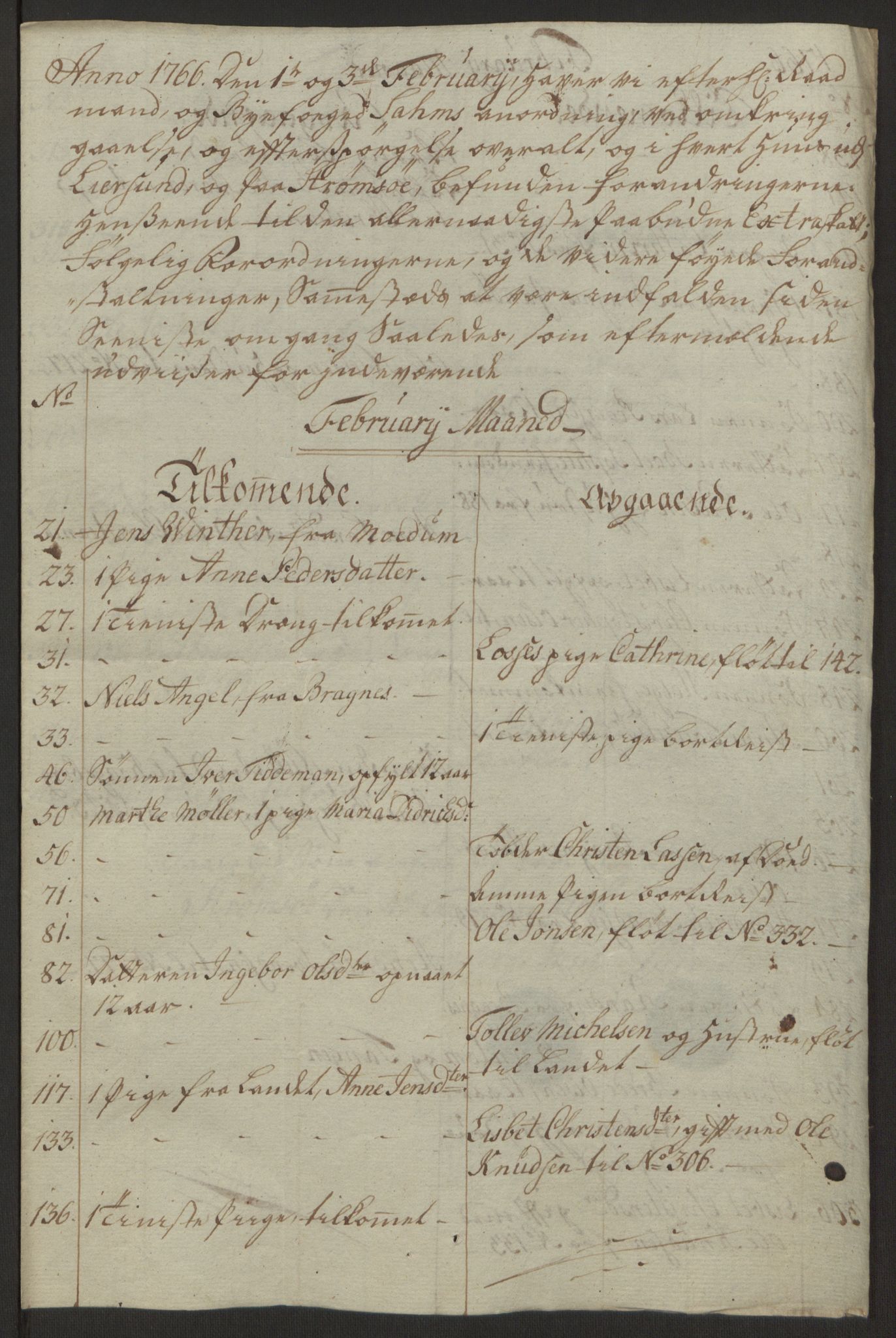 Rentekammeret inntil 1814, Reviderte regnskaper, Byregnskaper, RA/EA-4066/R/Rg/L0144/0001: [G4] Kontribusjonsregnskap / Ekstraskatt, 1762-1767, p. 448