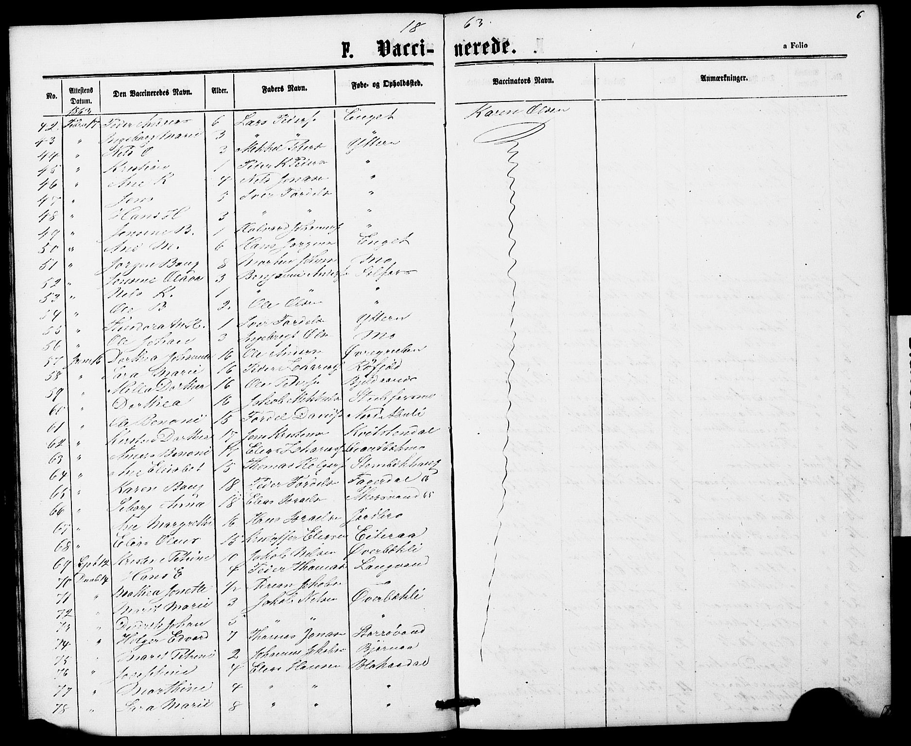 Ministerialprotokoller, klokkerbøker og fødselsregistre - Nordland, AV/SAT-A-1459/827/L0428: Parish register (copy) no. 827C17, 1861-1870, p. 6