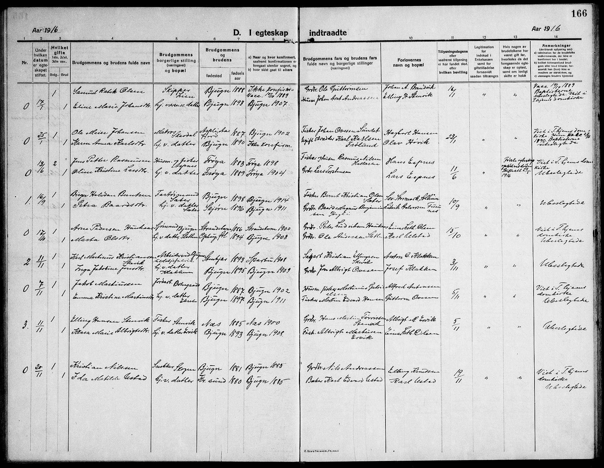 Ministerialprotokoller, klokkerbøker og fødselsregistre - Sør-Trøndelag, SAT/A-1456/651/L0648: Parish register (copy) no. 651C02, 1915-1945, p. 166