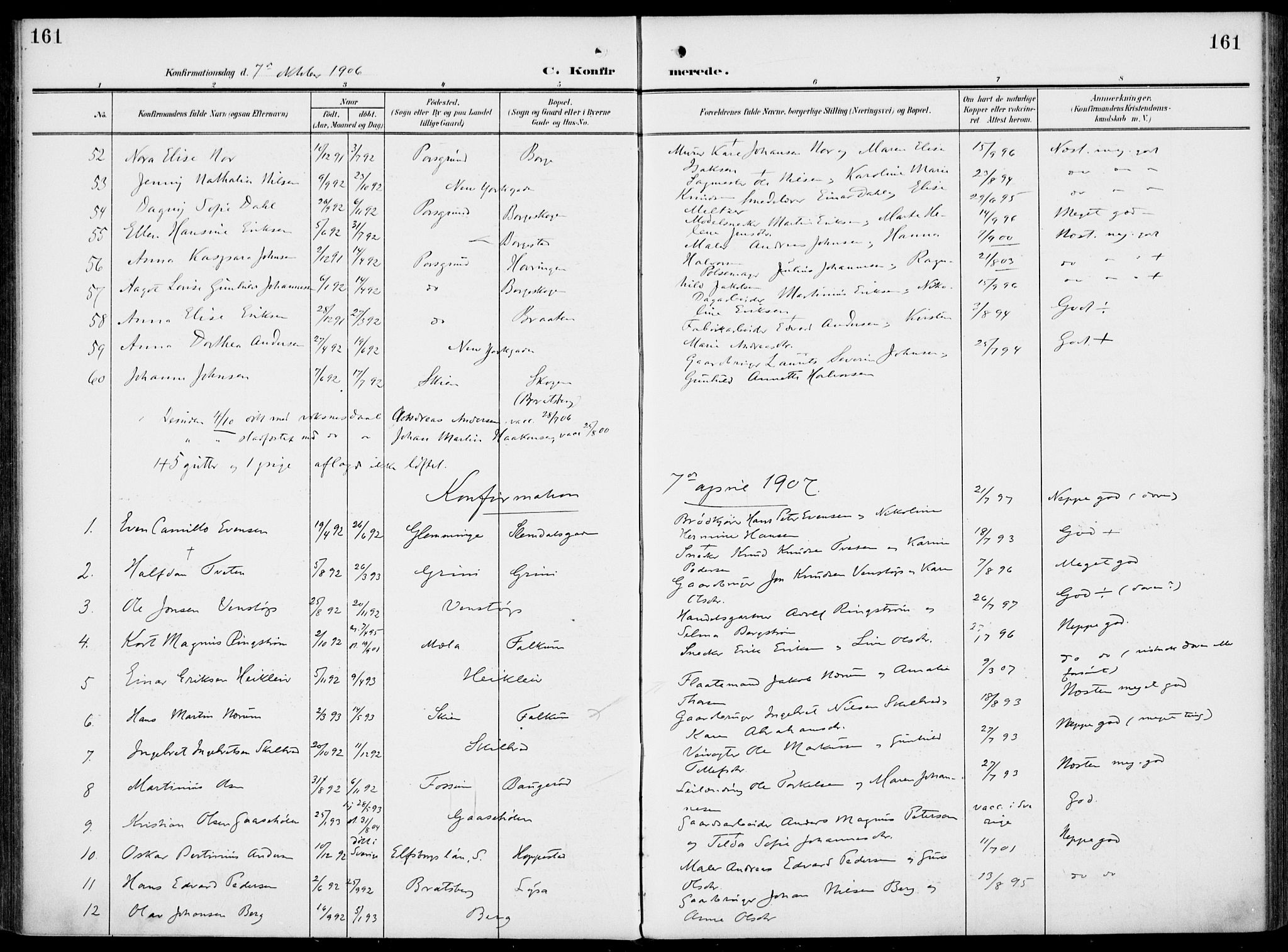 Gjerpen kirkebøker, SAKO/A-265/F/Fa/L0012: Parish register (official) no. I 12, 1905-1913, p. 161