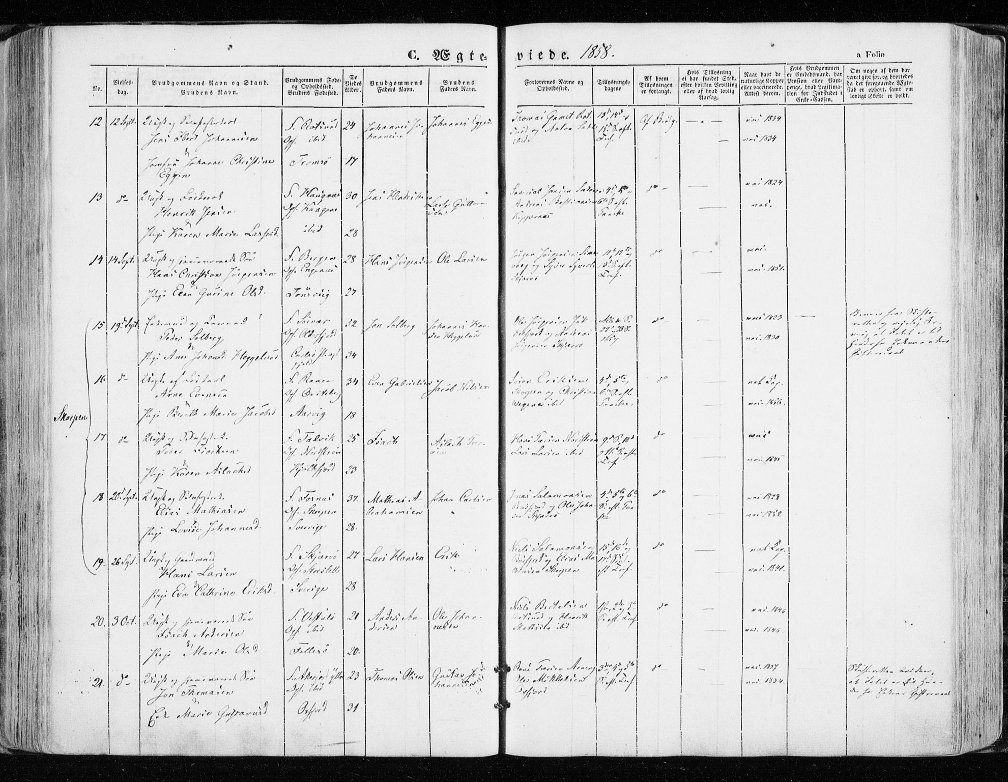 Skjervøy sokneprestkontor, AV/SATØ-S-1300/H/Ha/Haa/L0006kirke: Parish register (official) no. 6, 1848-1859