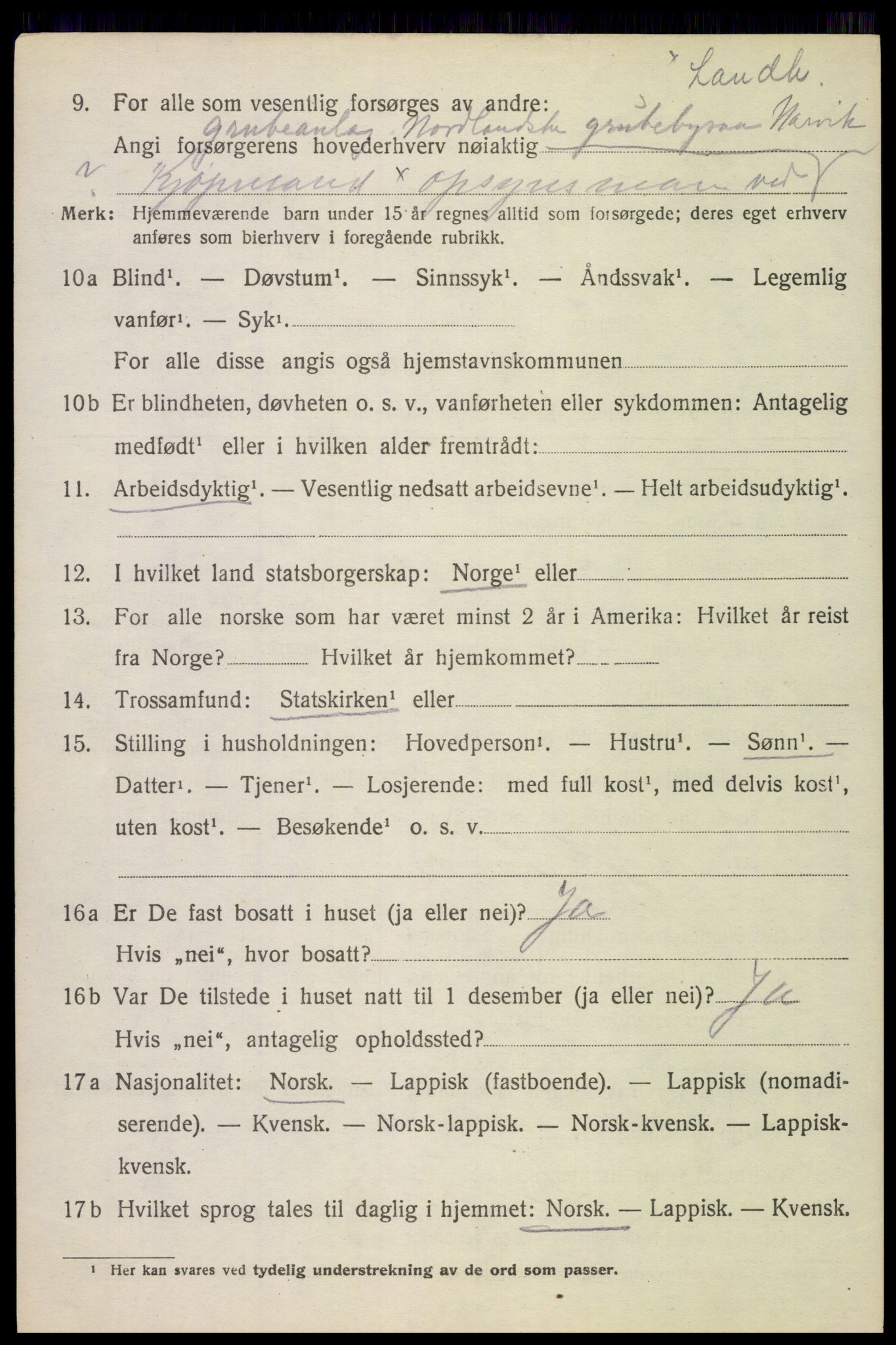 SAT, 1920 census for Hadsel, 1920, p. 3977