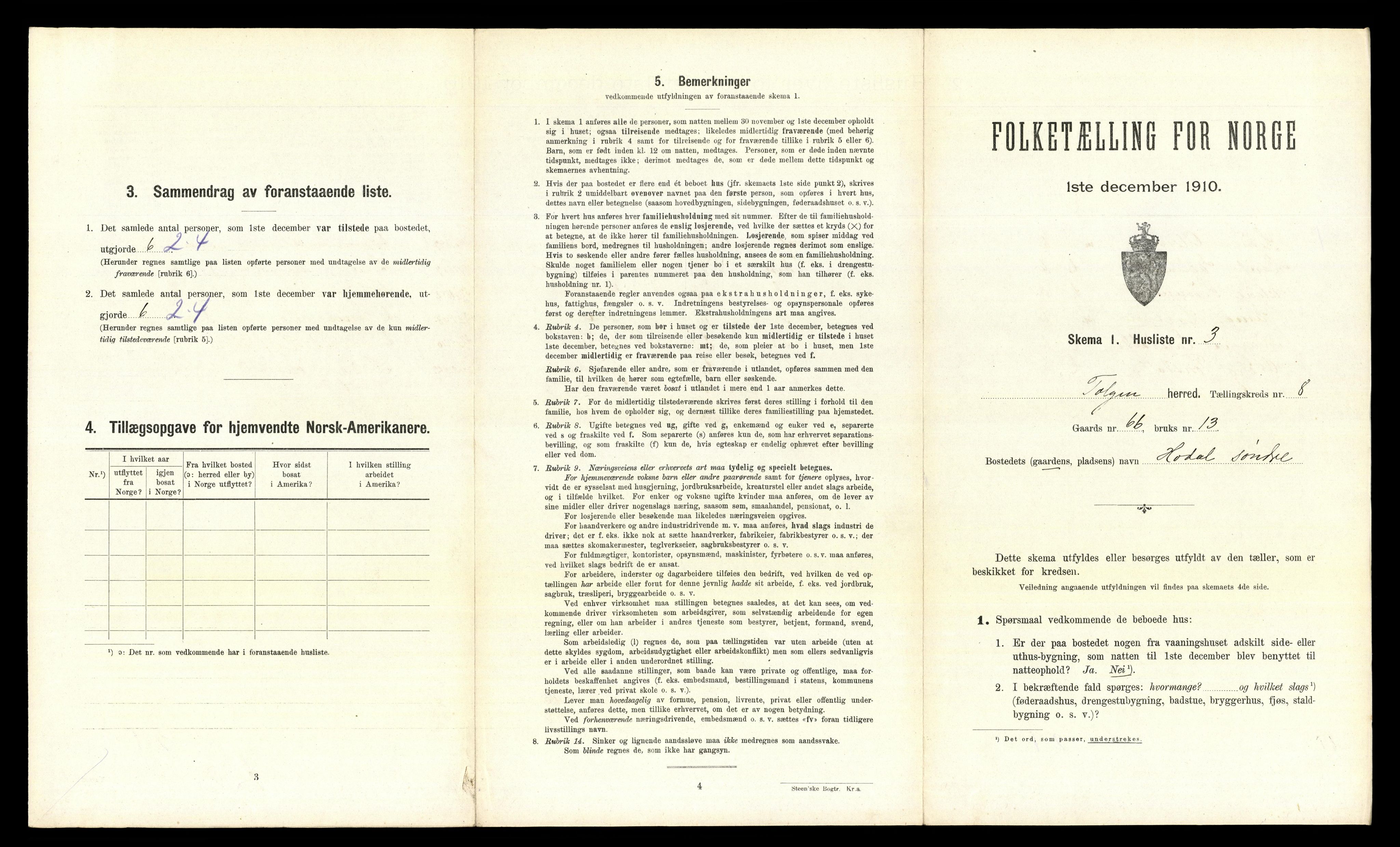 RA, 1910 census for Tolga, 1910, p. 546