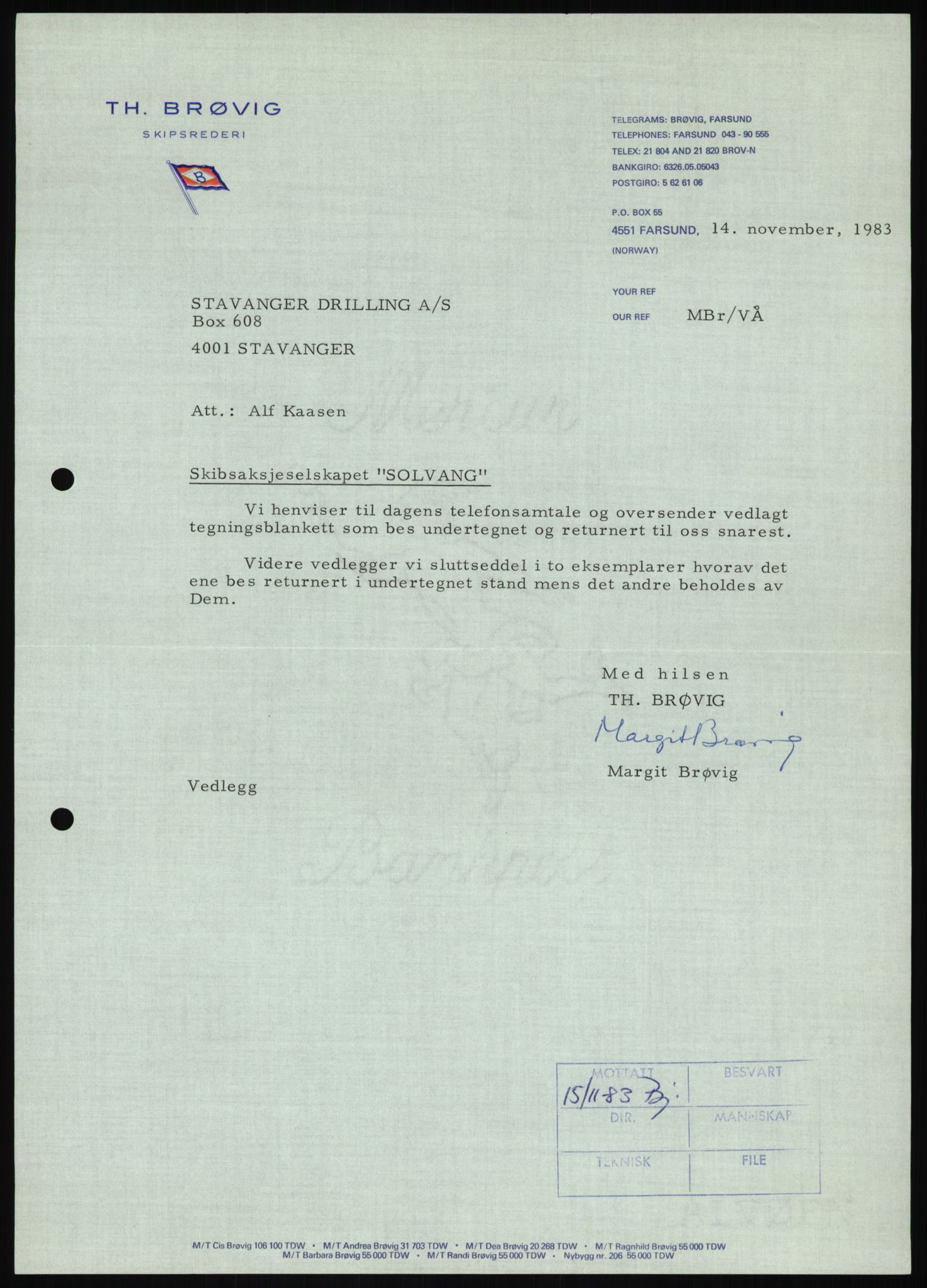 Pa 1503 - Stavanger Drilling AS, AV/SAST-A-101906/D/L0006: Korrespondanse og saksdokumenter, 1974-1984, p. 98