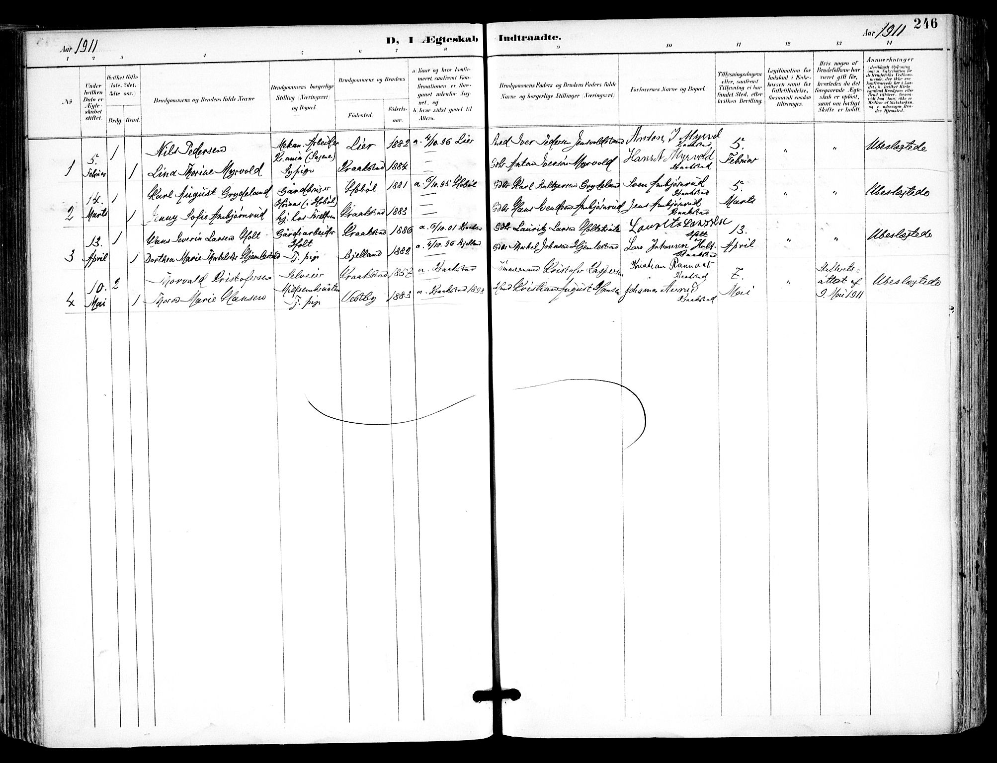 Kråkstad prestekontor Kirkebøker, SAO/A-10125a/F/Fa/L0010: Parish register (official) no. I 10, 1893-1931, p. 246
