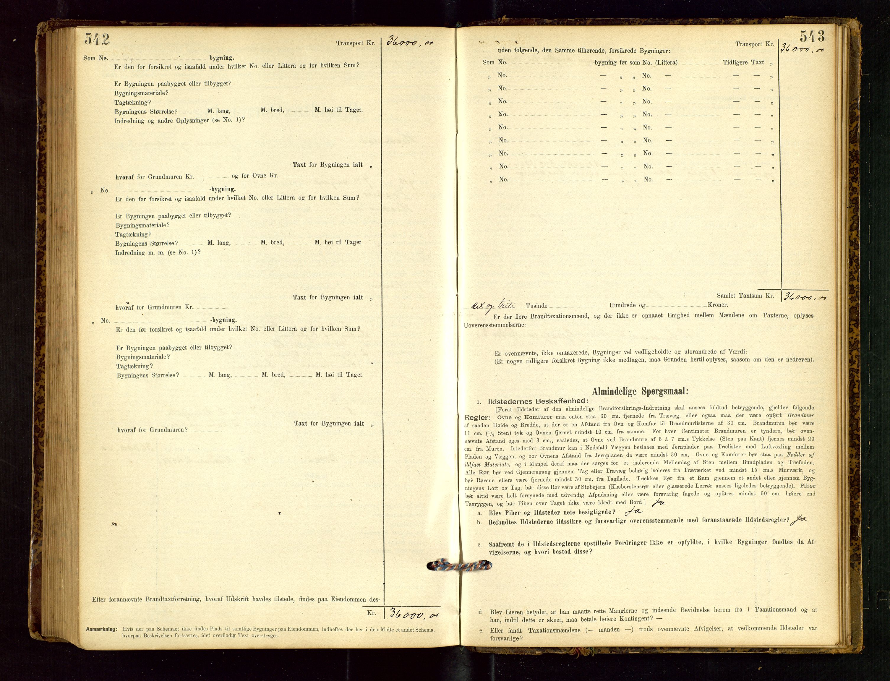 Heskestad lensmannskontor, SAST/A-100304/Gob/L0001: "Brandtaxationsprotokol", 1894-1915, p. 542-543