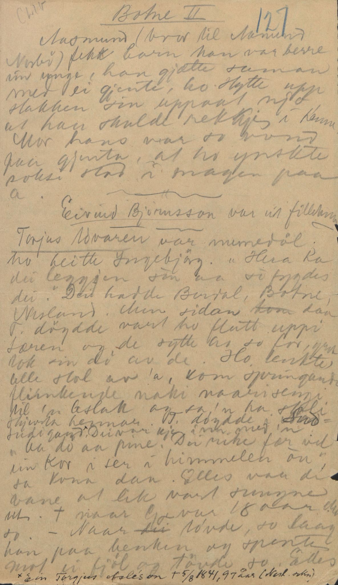 Rikard Berge, TEMU/TGM-A-1003/F/L0004/0051: 101-159 / 154 Grungedal, Vinje o.a. Sondre dreparen. Ætteliste, 1903-1906, p. 127