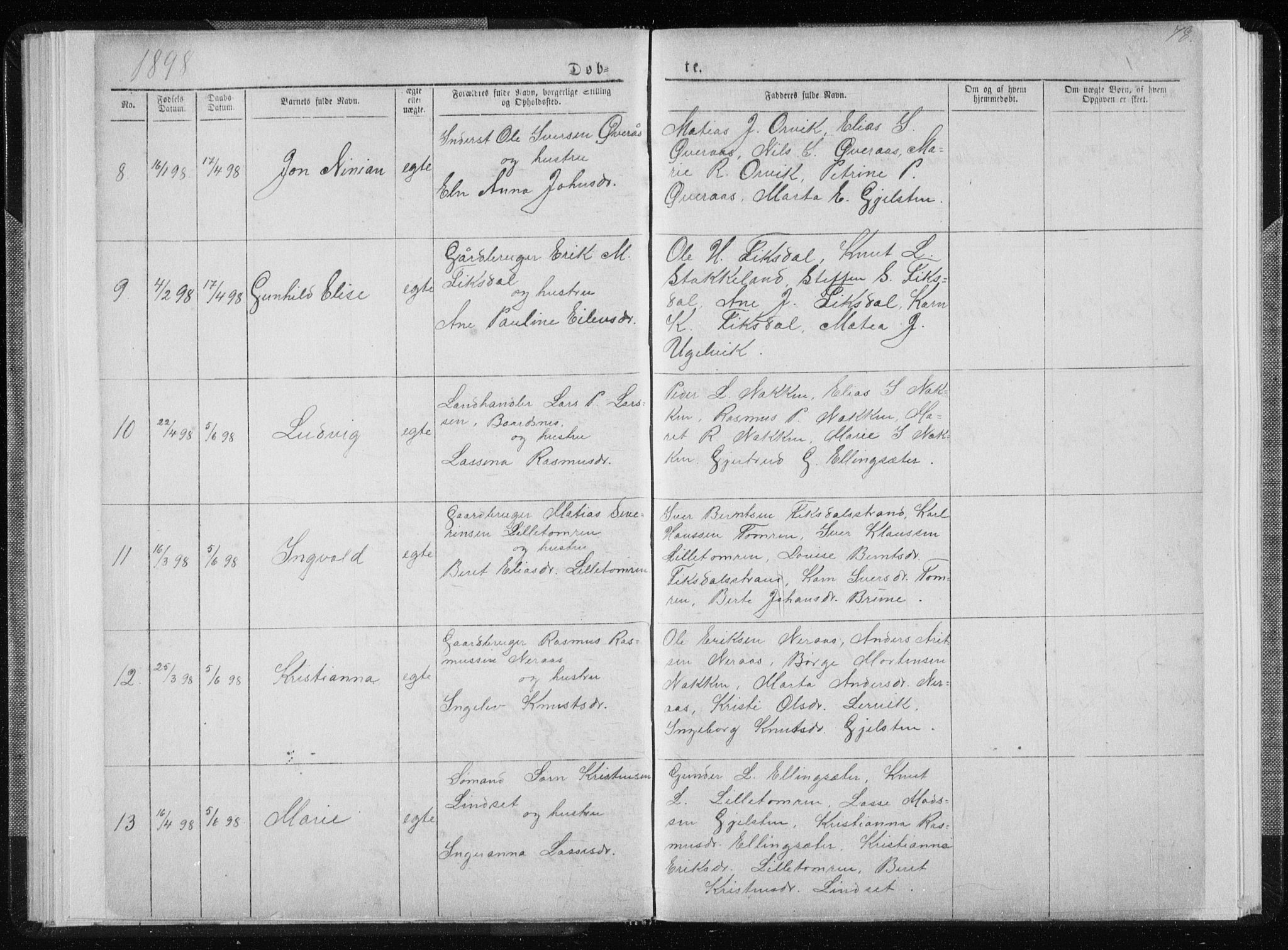 Ministerialprotokoller, klokkerbøker og fødselsregistre - Møre og Romsdal, AV/SAT-A-1454/540/L0541: Parish register (copy) no. 540C01, 1867-1920, p. 78