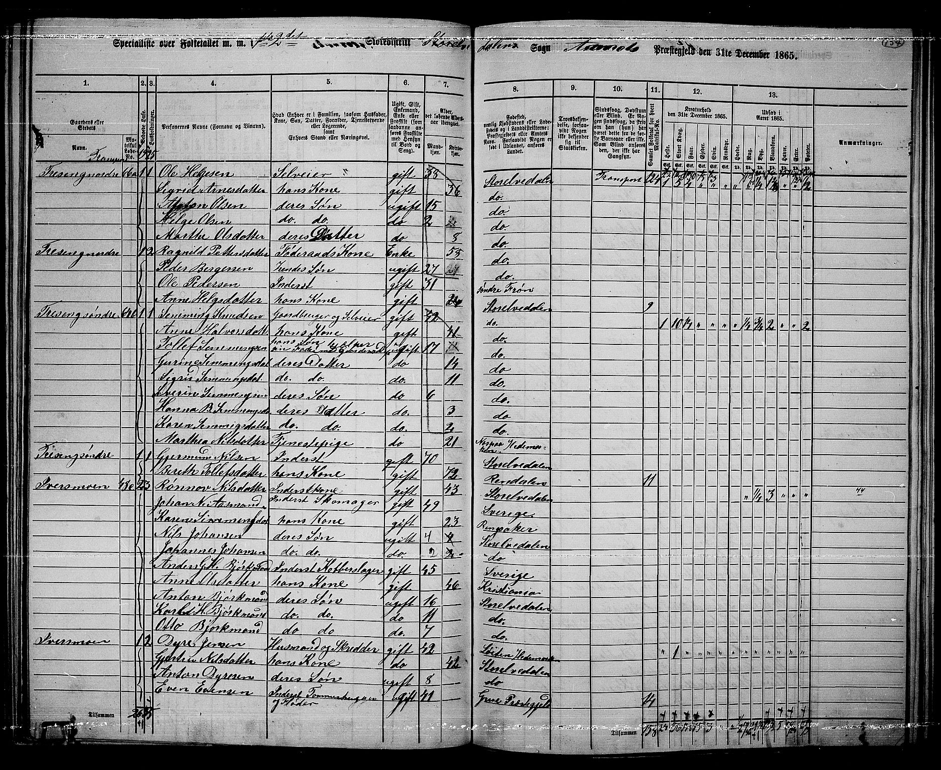 RA, 1865 census for Åmot, 1865, p. 133