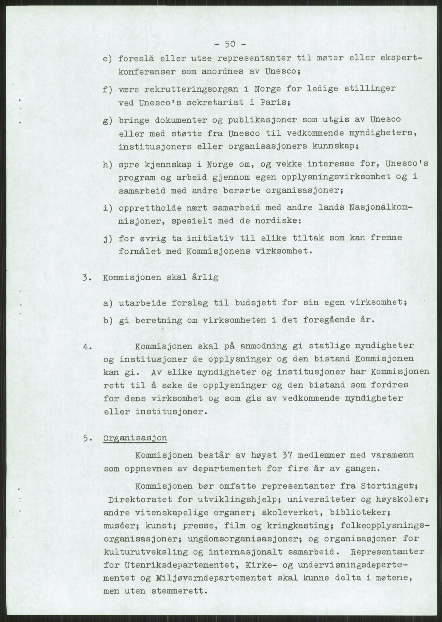 Den norske nasjonalkommisjonen for UNESCO, RA/S-1730/A/Ad/L0001: --, 1953-1981