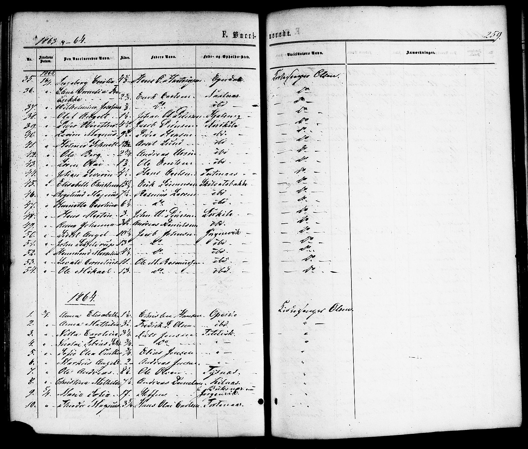 Ministerialprotokoller, klokkerbøker og fødselsregistre - Nordland, SAT/A-1459/859/L0845: Parish register (official) no. 859A05, 1863-1877, p. 259