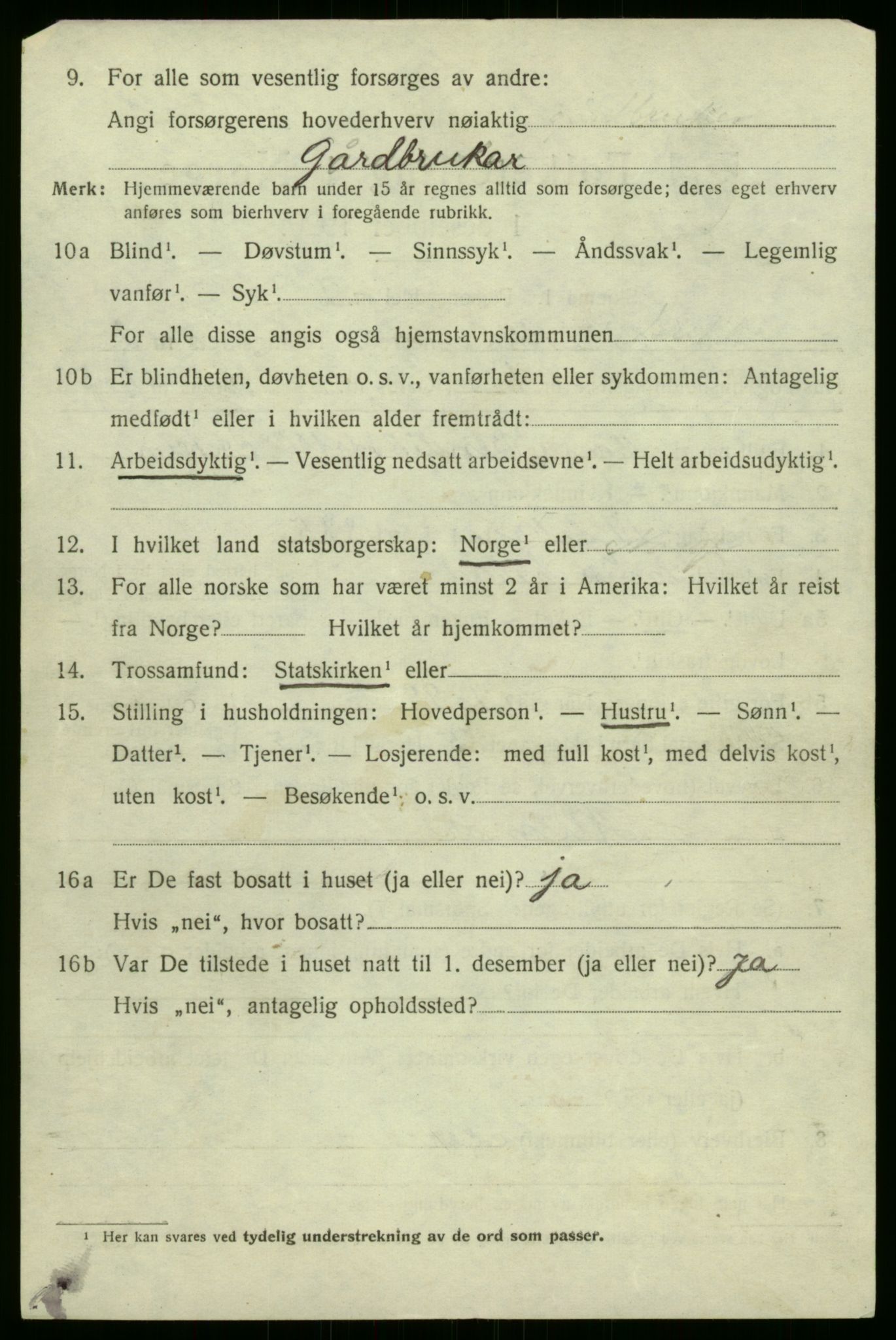 SAB, 1920 census for Brekke, 1920, p. 701