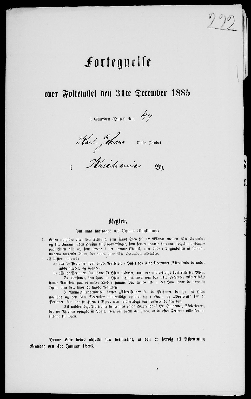 RA, 1885 census for 0301 Kristiania, 1885, p. 2135