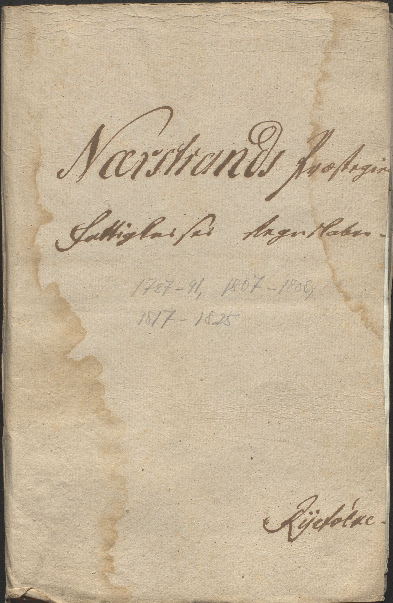 Biskopen i Kristiansand, AV/SAK-1113-0001/G/Gg/L0028/0001: C 156 - Fattigkasseregnskap for Ryfylke prosti / Fattigkasseregnskap for Nedstrand prestegjeld, 1787-1825, p. 1