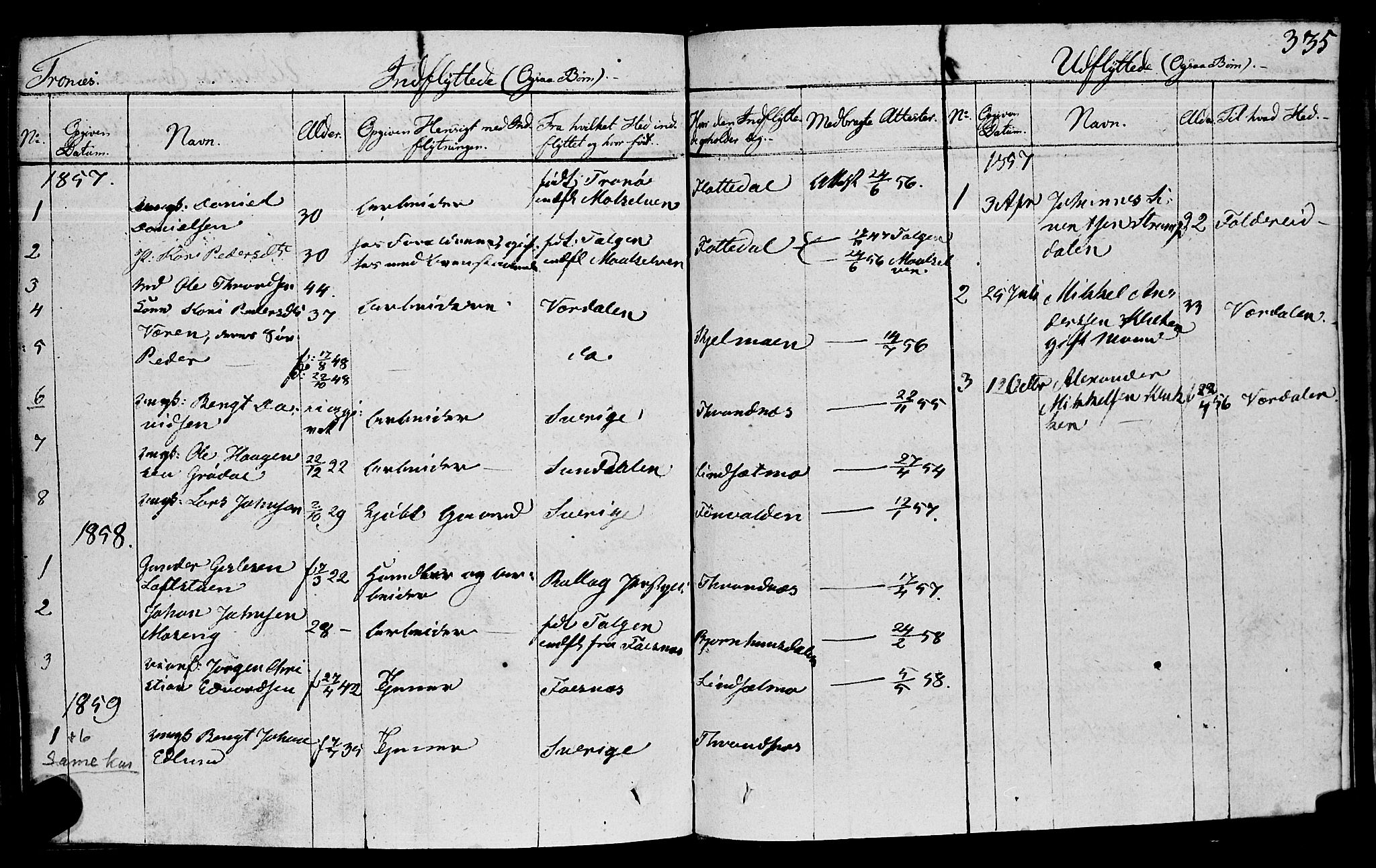 Ministerialprotokoller, klokkerbøker og fødselsregistre - Nord-Trøndelag, SAT/A-1458/762/L0538: Parish register (official) no. 762A02 /2, 1833-1879, p. 335