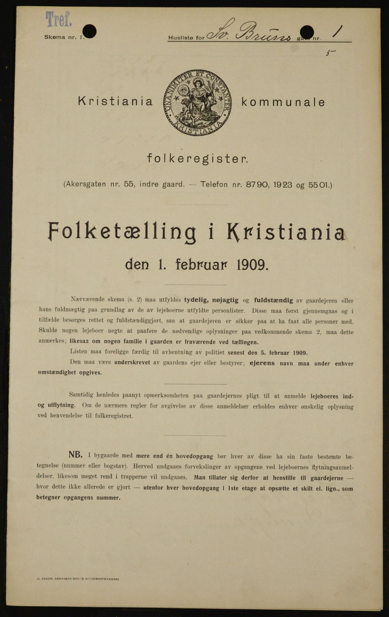 OBA, Municipal Census 1909 for Kristiania, 1909, p. 94760