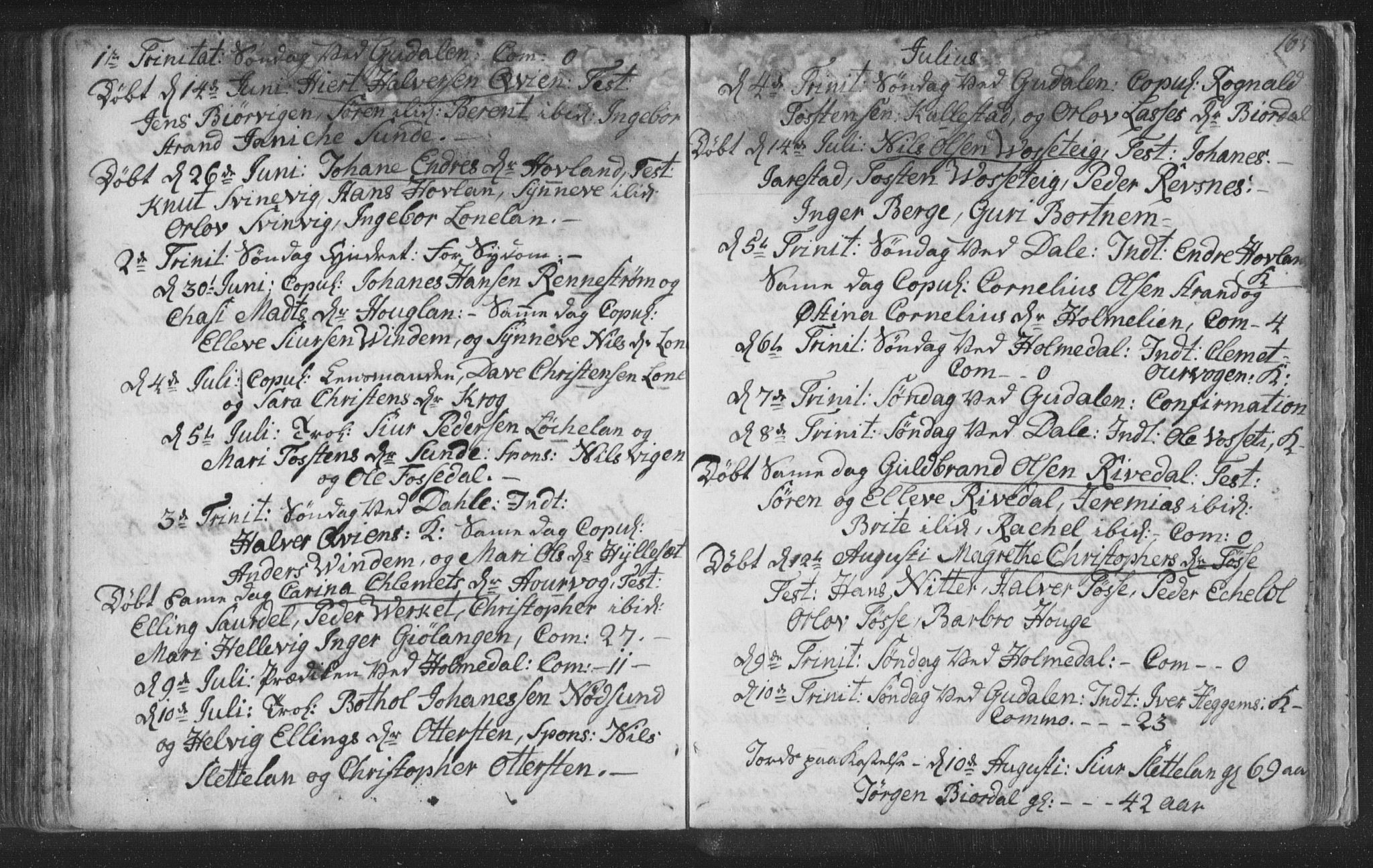 Fjaler sokneprestembete, SAB/A-79801/H/Haa/Haaa/L0002: Parish register (official) no. A 2, 1779-1798, p. 165