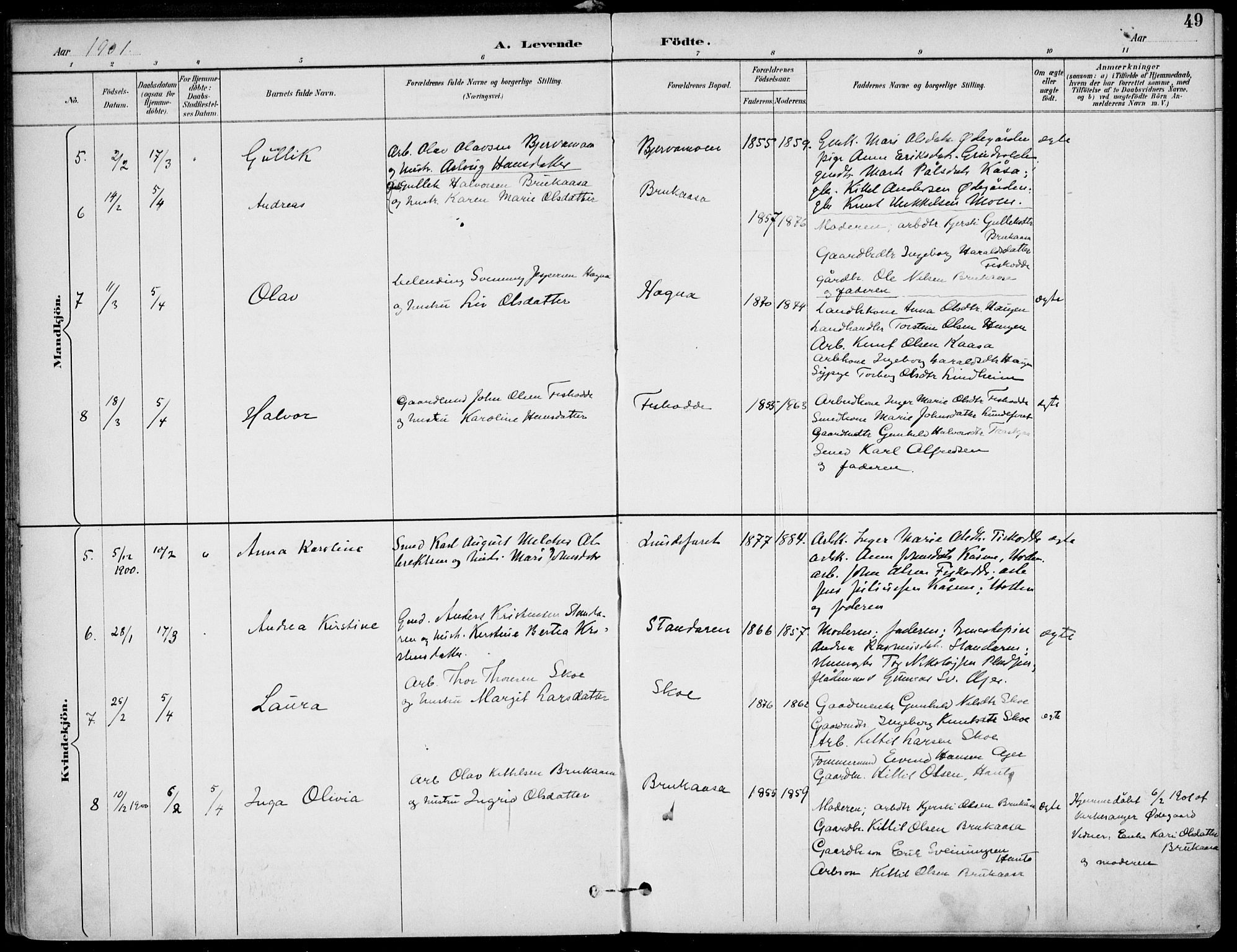 Lunde kirkebøker, SAKO/A-282/F/Fa/L0003: Parish register (official) no. I 3, 1893-1902, p. 49